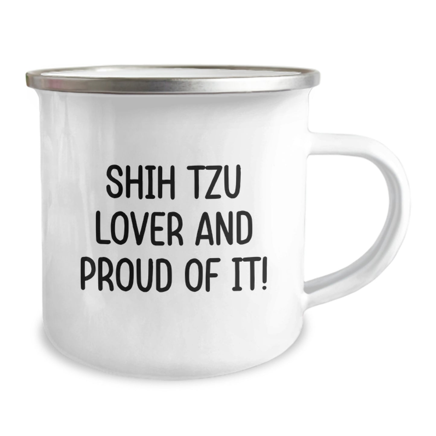 Shih Tzu Dog Lovers' Funny Camping Mug, Gifts from Friends and Family, Unique Birthday Unique Gifts for Shih Tzu Enthusiasts, 'Shih Tzu Lover And Proud Of It!' Quote - Image 2