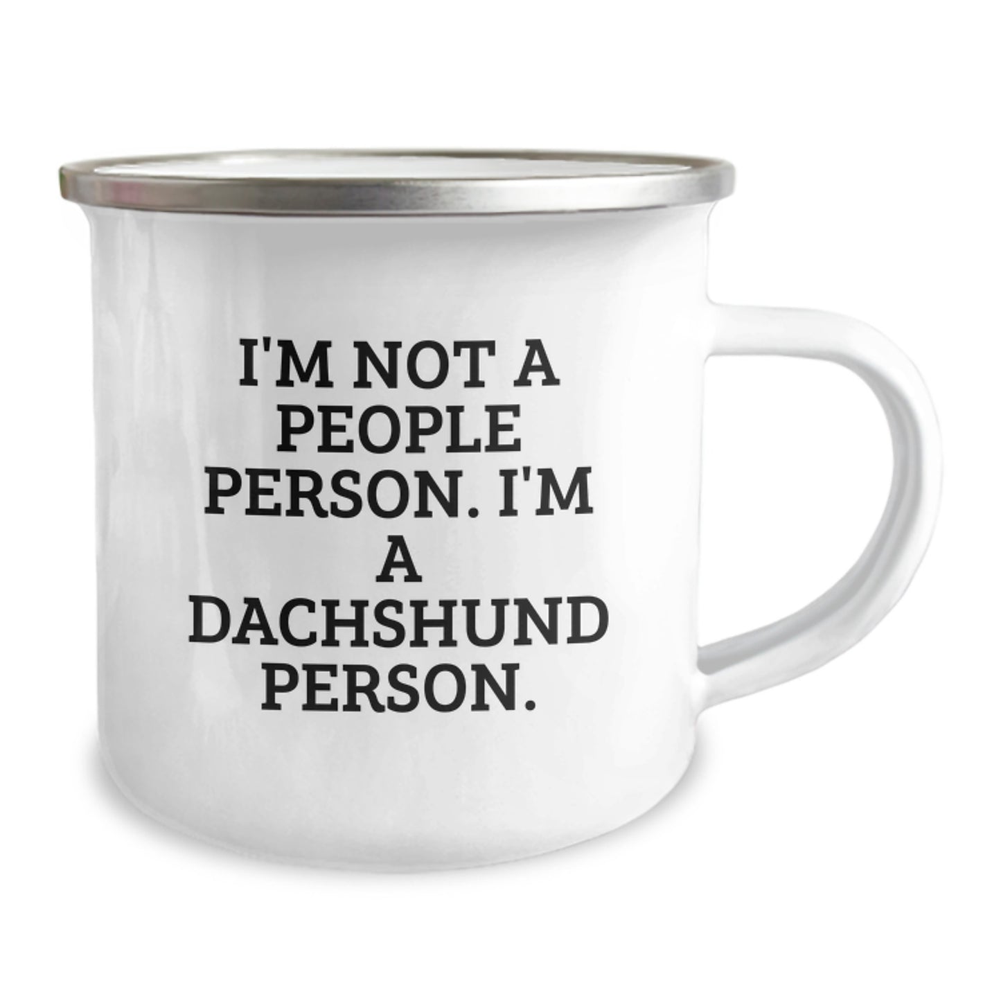 Dachshund Dog Lover Gifts from Friends for Birthday Unique Camping Mugs with Funny Quote I'm Not A People Person I'm A Dachshund Person - Image 2