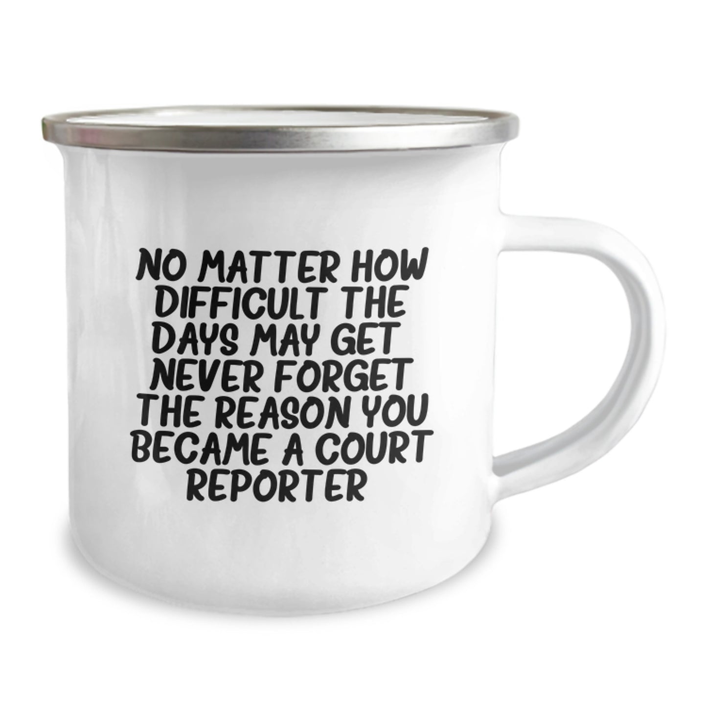 Funny Inspirational Gifts for Court Reporter from Friends this Christmas - Court Reporter Camping Mug, 12 oz Stainless Steel with Enamel Finish - Image 2
