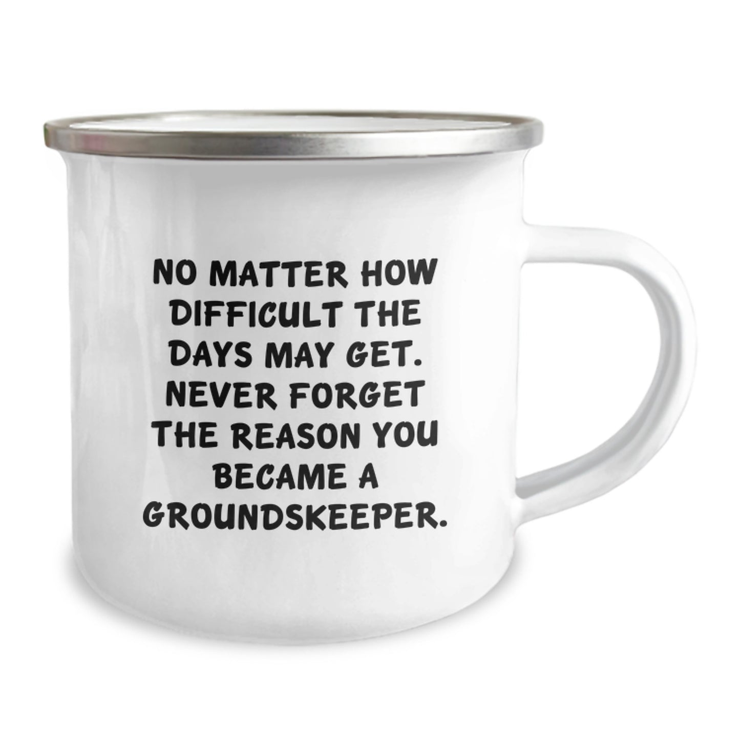 groundskeeper Inspiration Gifts from Friends, Funny Quote Mug for Birthday groundskeeper Men, Women, Coworkers, Family - 12 oz Stainless Steel Camping Mug - Image 2