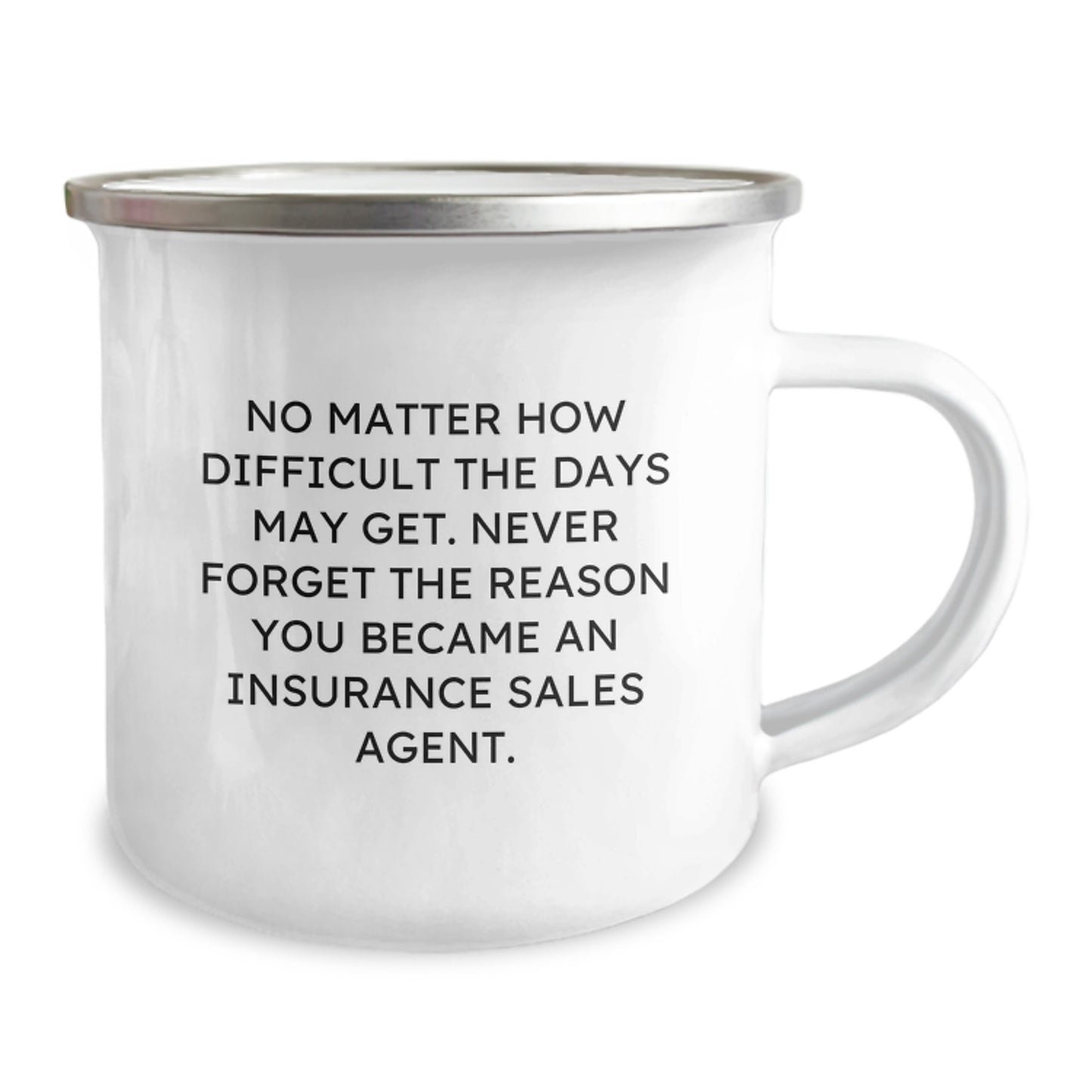 Funny Inspirational Gifts from Friends to Insurance Sales Agent Camping Mug with Christmas Unique Quote - Image 2