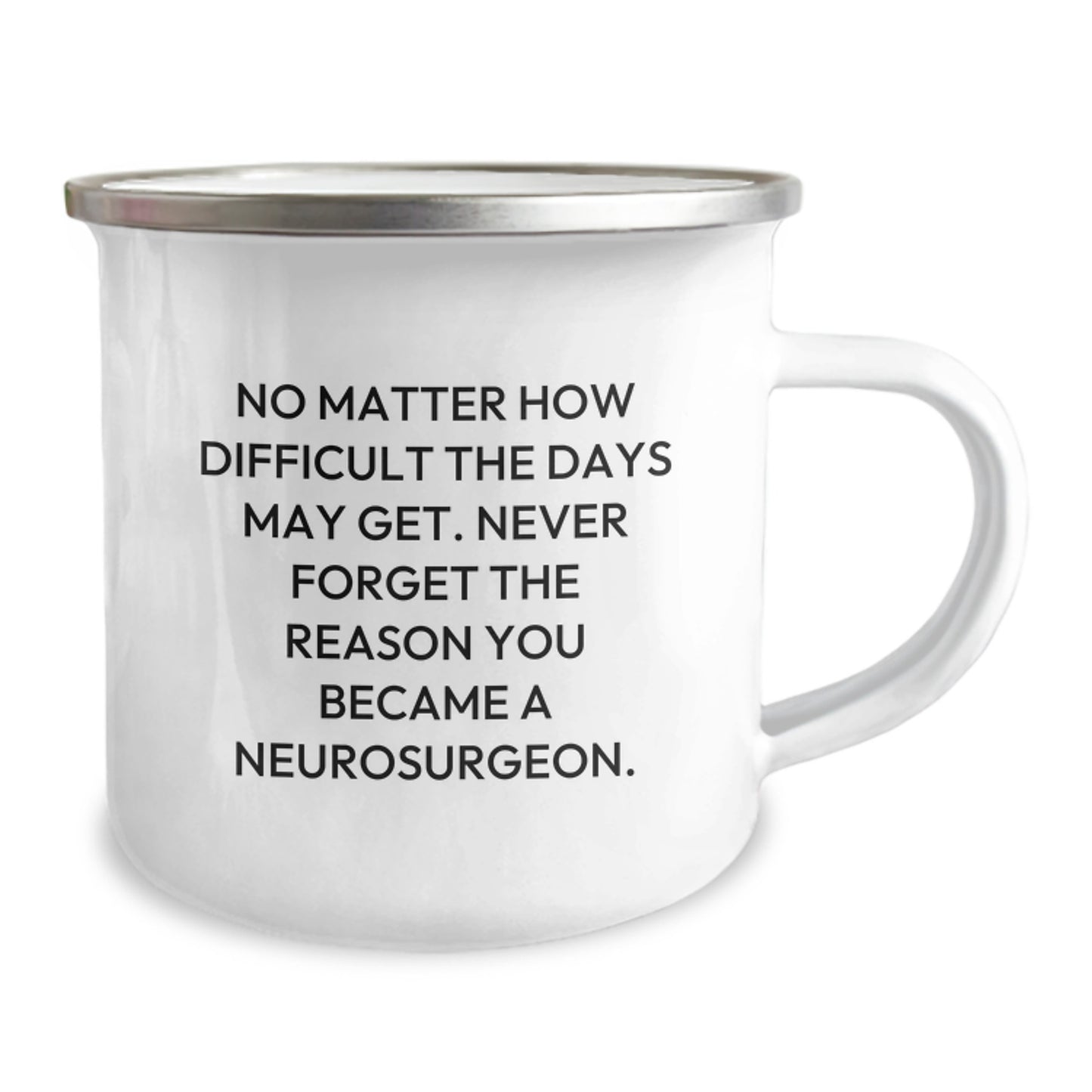 Inspirational Neurosurgeon Gifts from Friends, Unique Camping Mug for Graduation - 'No Matter How Difficult The Days May Get. Never Forget The Reason You Became A Neurosurgeon.' - Image 2