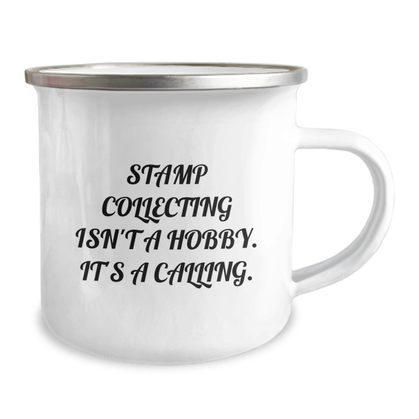 Unique Stamp Collecting Gifts for Men, Christmas Unique Gifts from Friends, Funny 'Stamp Collecting Isn't A Hobby, It's A Calling' Camping Mug - Image 2