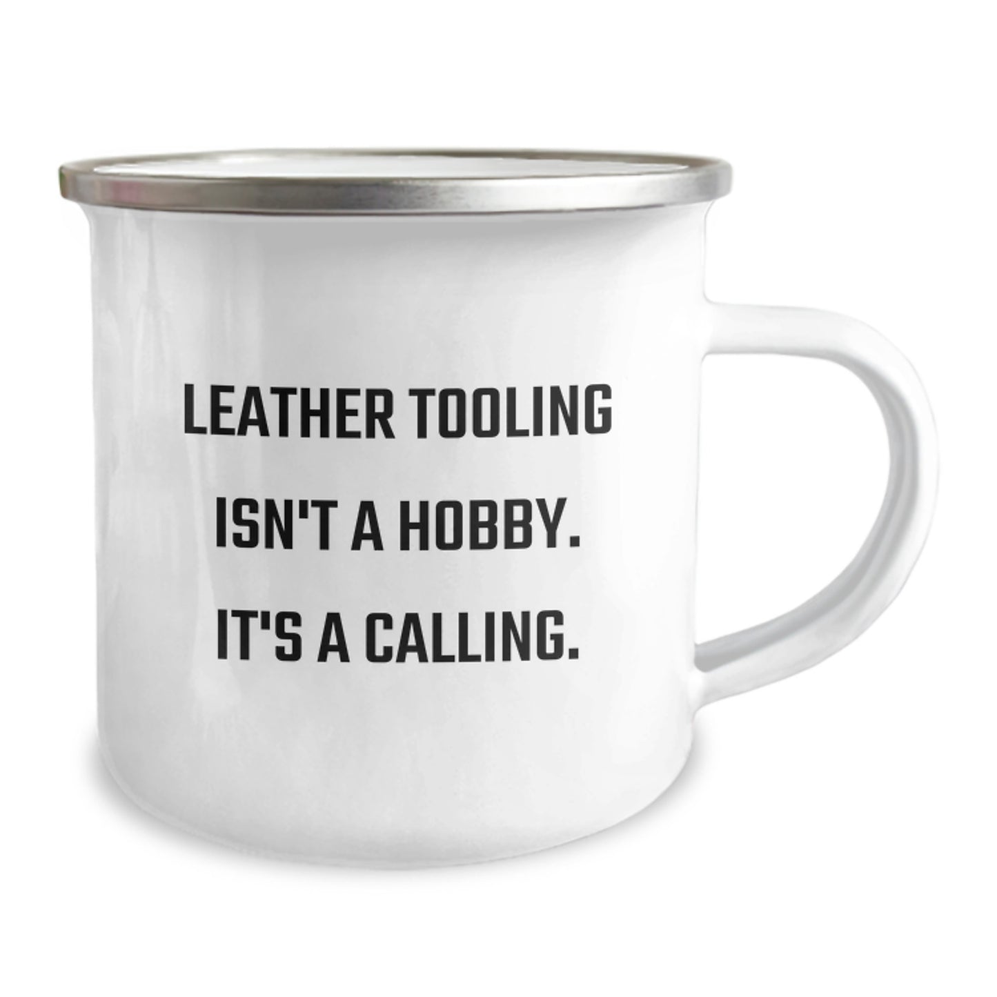 Leather Tooling Camping Mug Gifts from Friends with Inspirational Quote, Unique Christmas Unique Gifts for Men, Women, and Leather Tooling Enthusiasts with Funny Mugs - Image 2