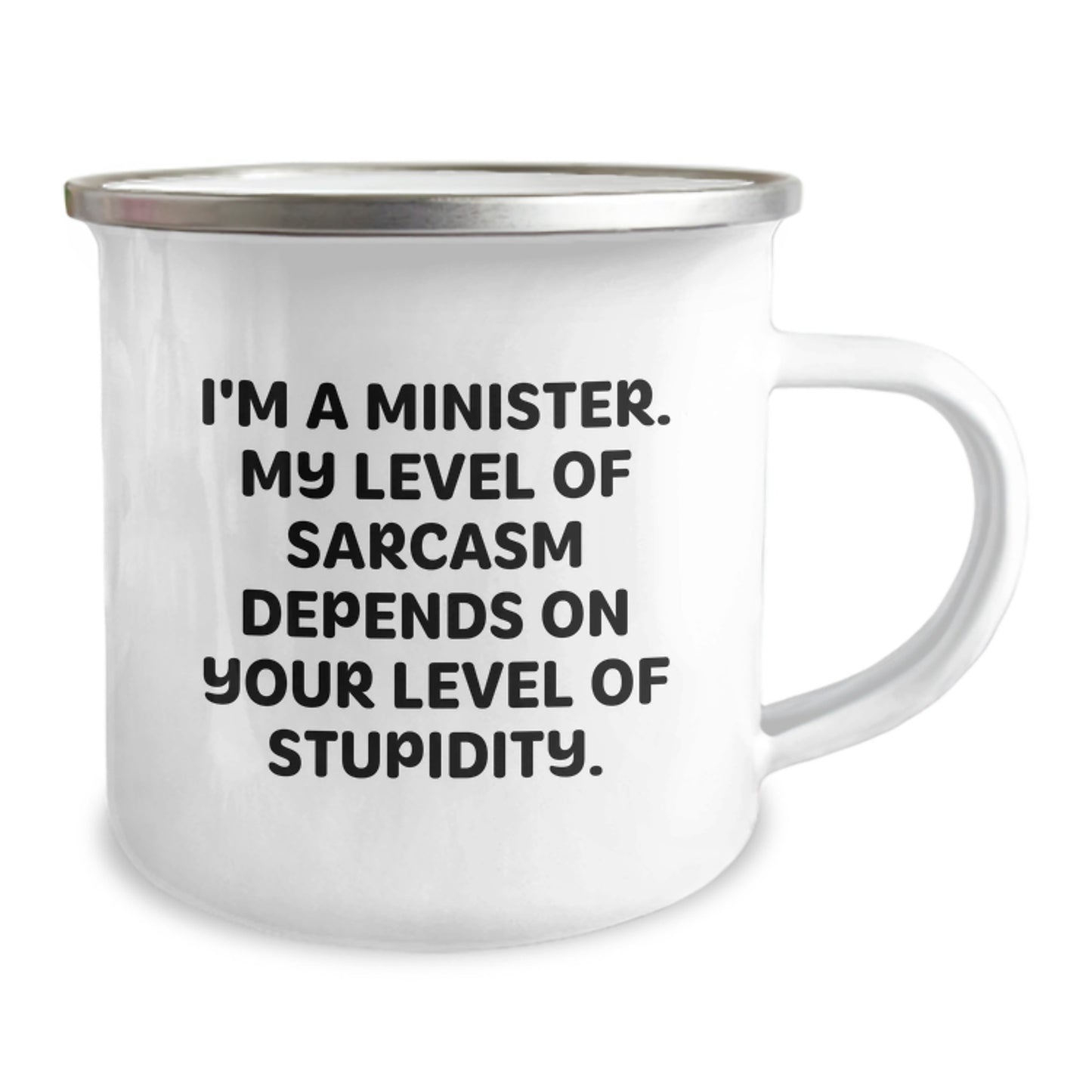 Funny Minister Gifts from Friends - Christmas Unique Presents for Men Ministers with Humorous Quote - Camping Mug 12 oz - Image 2