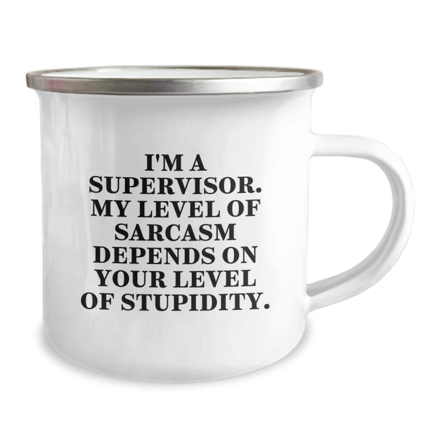 Funny Supervisor Gifts for Men, 'I'm A Supervisor, My Level Of Sarcasm Depends On Your Level Of Stupidity' Camping Mugs from Friends, Unique Christmas Unique Gifts - Image 2