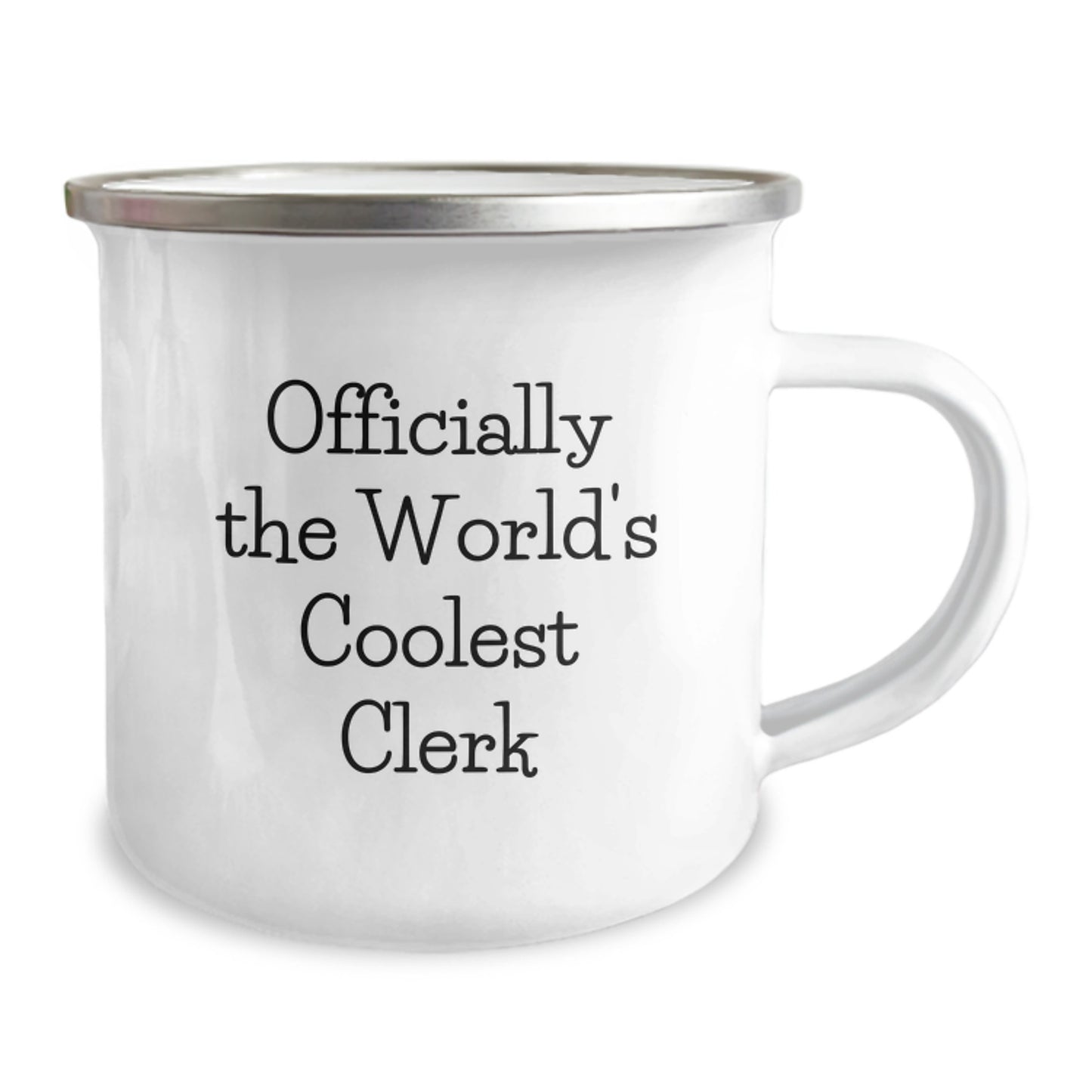 Funny Clerk Gifts from Friends - Camping Mug, Officially The World's Coolest Clerk, Christmas Unique Mugs for Men Women - Image 2