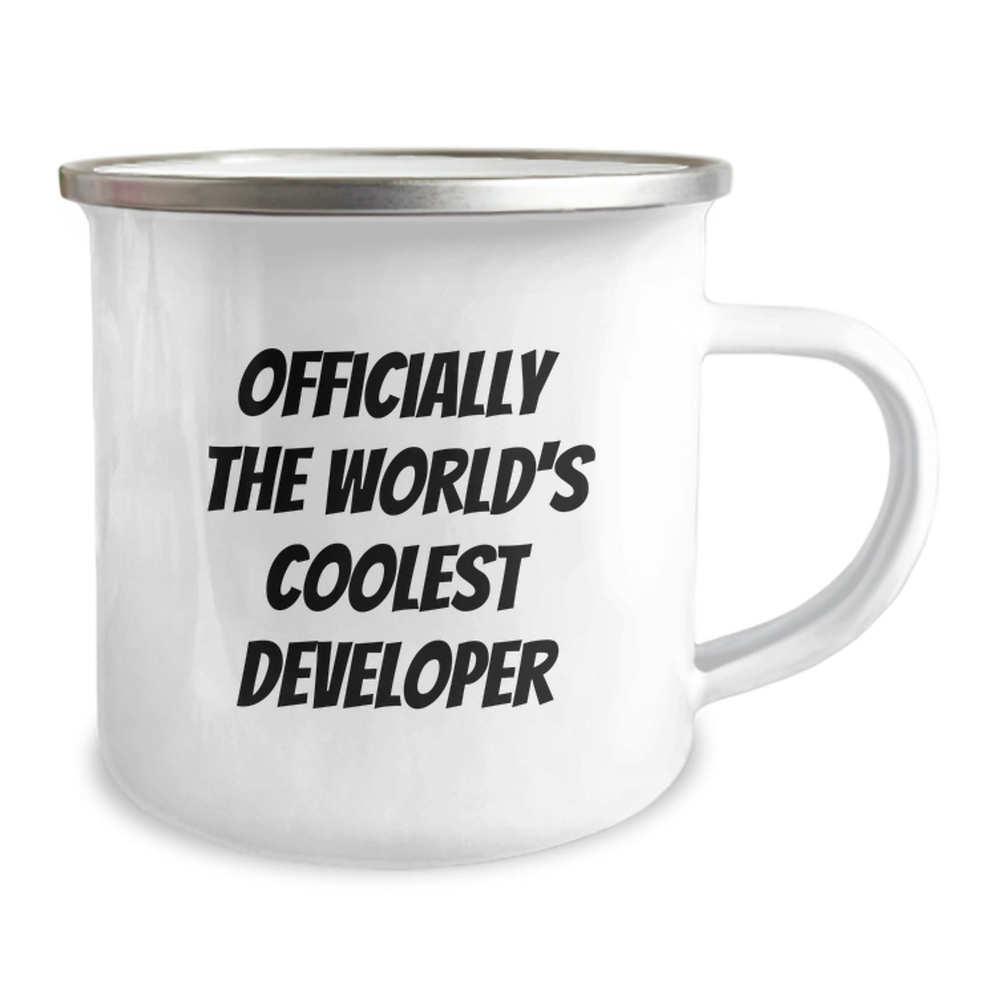 Developer Gifts - Officially The World's Coolest Developer - Funny Camping Mug for Men, Women, Friends, Coworkers, Family - Unique Christmas Memorable Presents - Image 2