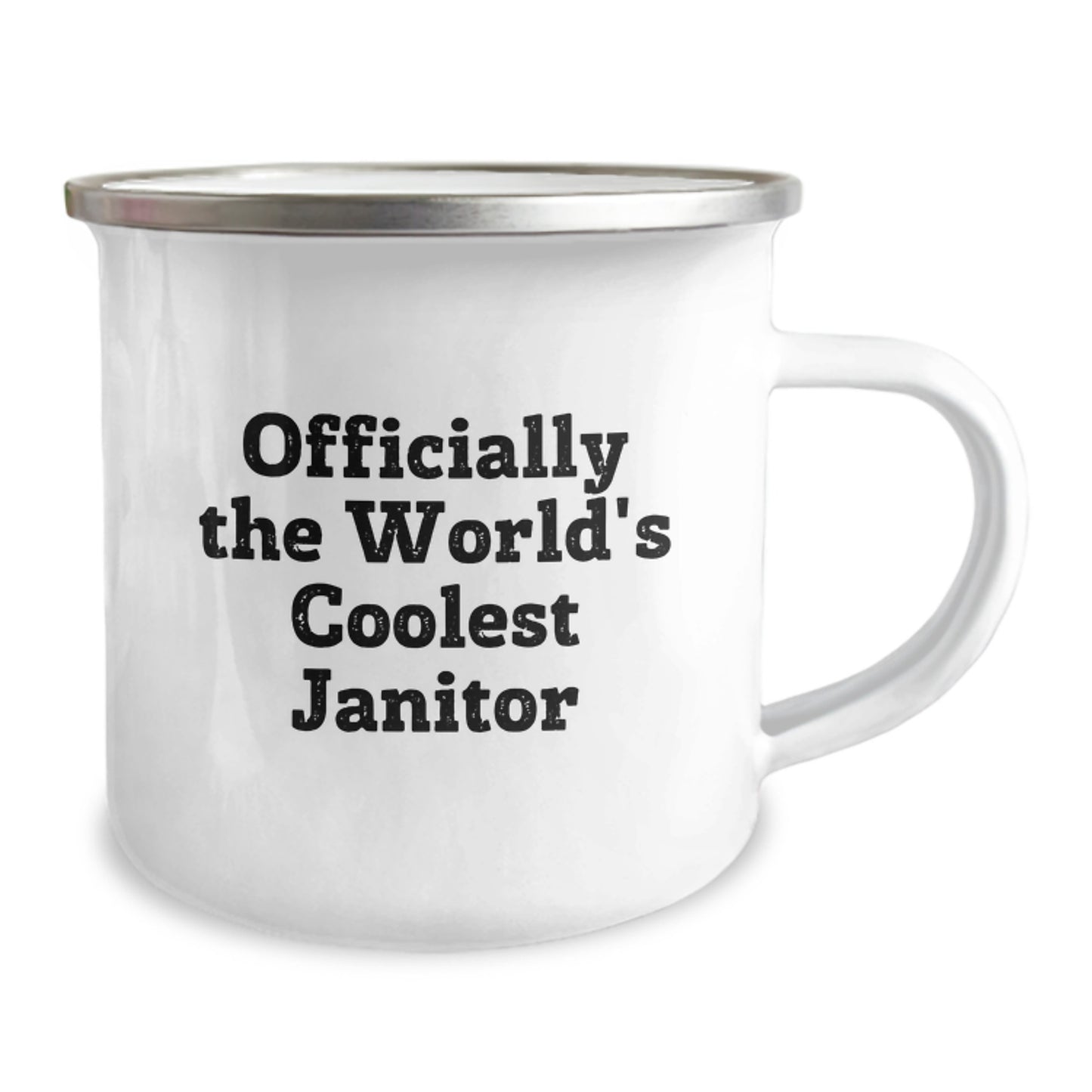 Funny Janitor Gifts for Friends, Janitor Camping Mug with Quote 'Officially The World's Coolest Janitor', Christmas Unique Gifts from Men - Image 2