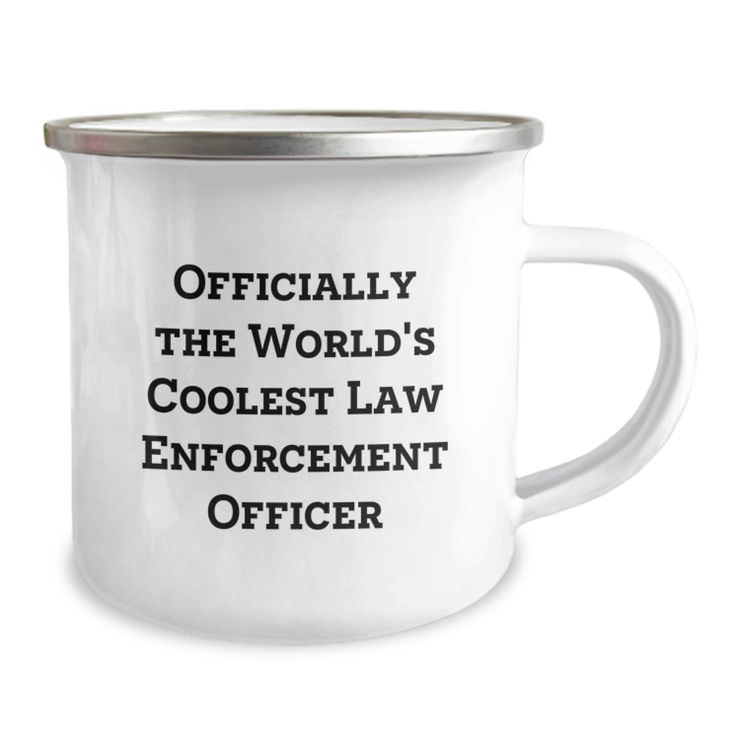 Funny Law Enforcement Officer Gifts from Men for Christmas Unique Gifts - Officially The World's Coolest Law Enforcement Officer Camping Mug - Image 2