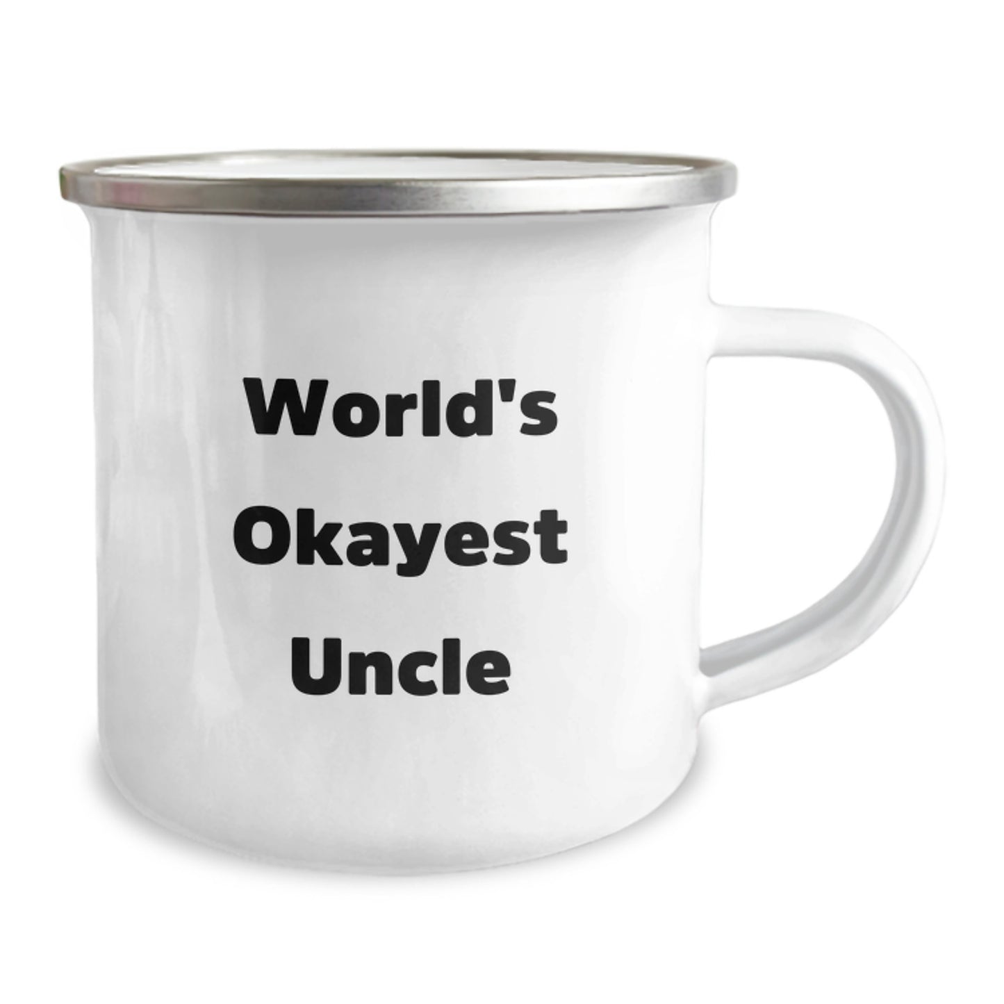 Funny Uncle Gifts from Men for Mom's Day Unique Camping Mugs - 'Worlds Okayest Uncle' Quote - Image 2