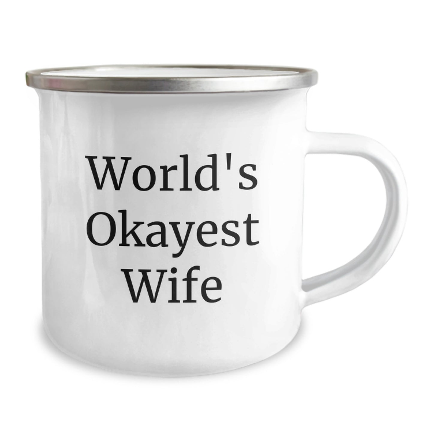Funny Wife Camping Mug Gifts from Men, Cute World's Okayest Wife Quotes for Wife, Unique Camping Mugs for Mother's Day - Image 2