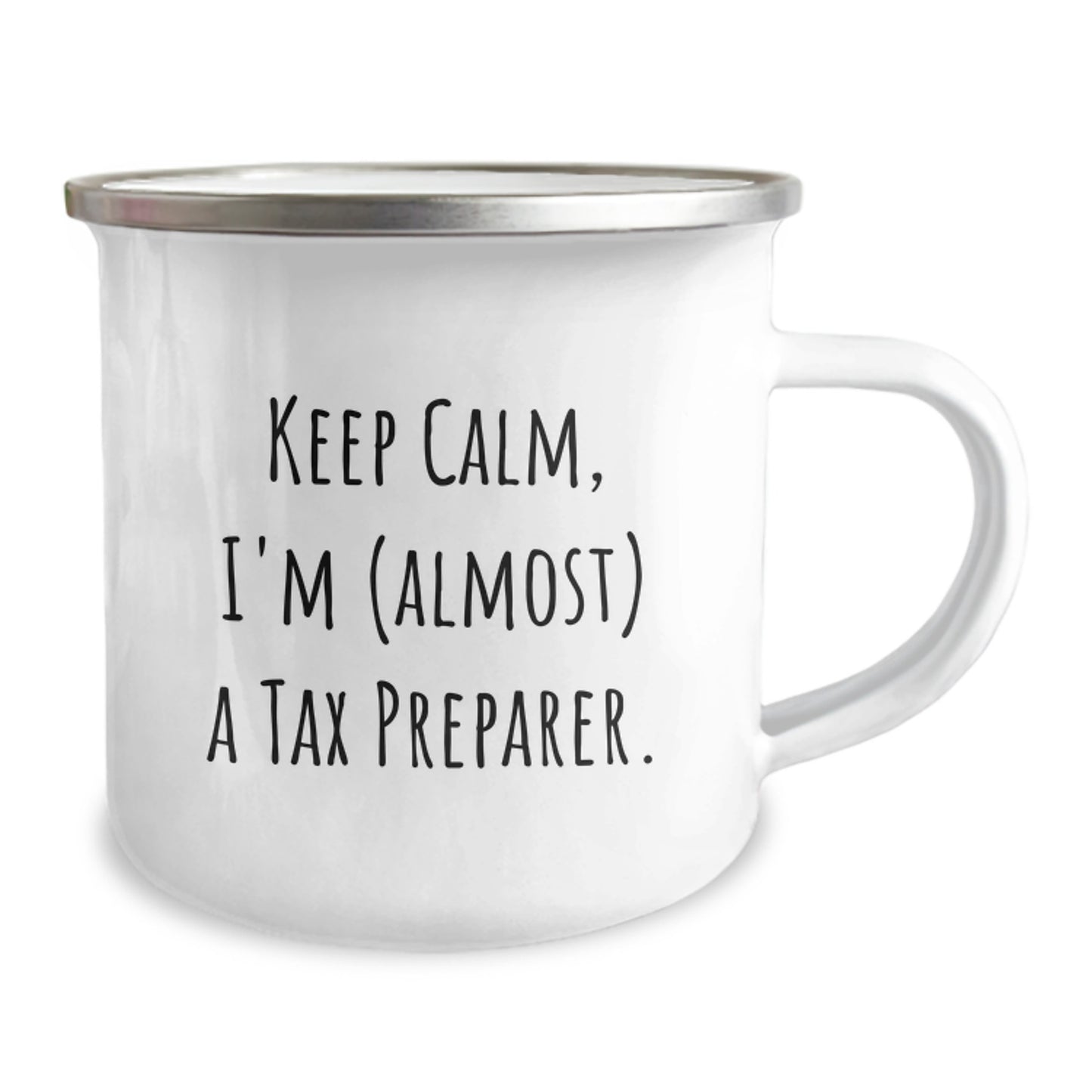 Tax Preparer Gifts Funny Mugs for Birthday, Camping Mug with Keep Calm I'm (almost) A Tax Preparer, Gifts from Friends, Gifts for Tax Preparer - Image 2