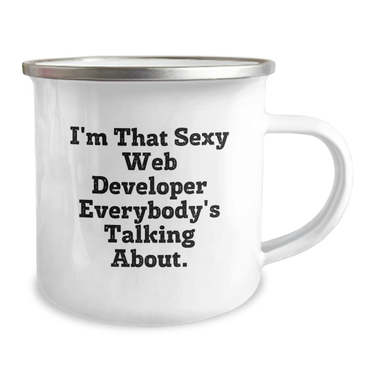 Funny Web Developer Birthday Unique Gifts from Friends, I'm That Sexy Web Developer Everybody's Talking About. Unique Web Developer Camping Mug for Men - Image 2