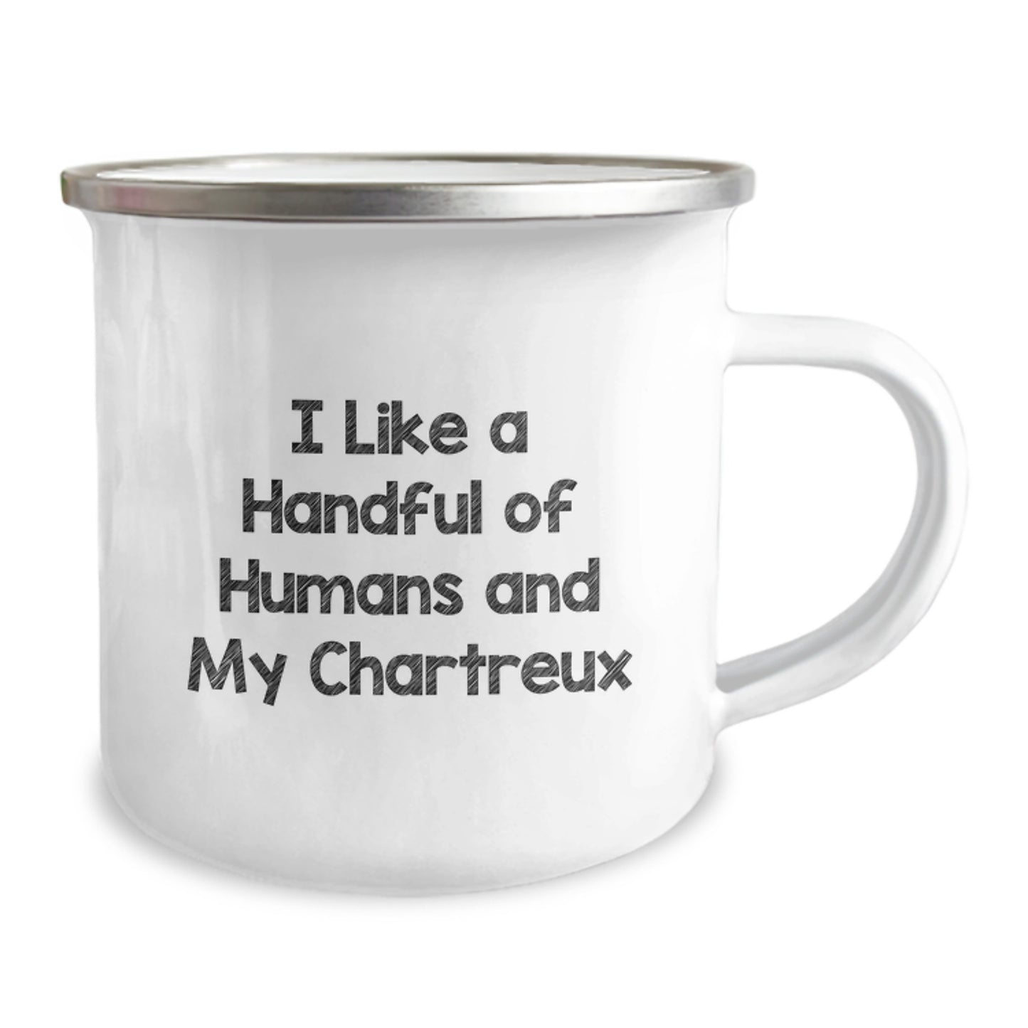 Funny Chartreux Cat Gifts for Friends, Family, Coworkers - Valentine's Unique Gifts from Men, Women, Love Chartreux Cat, Camping Mug, I Like A Handful Of Humans And My Chartreux - Image 2