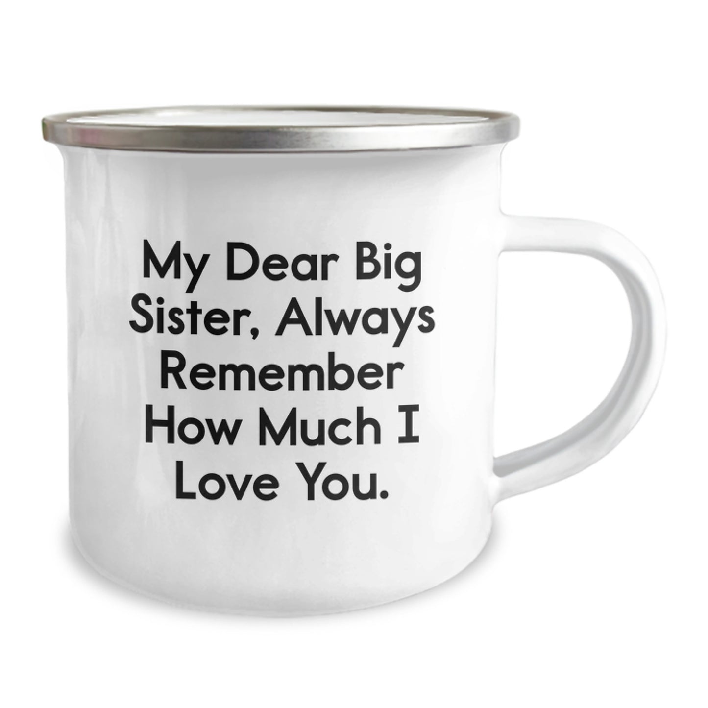 Big Sister Camping Mug Gifts from Family - Funny Quote for Valentine's - 12 oz Stainless Steel Coffee Mug - Image 2
