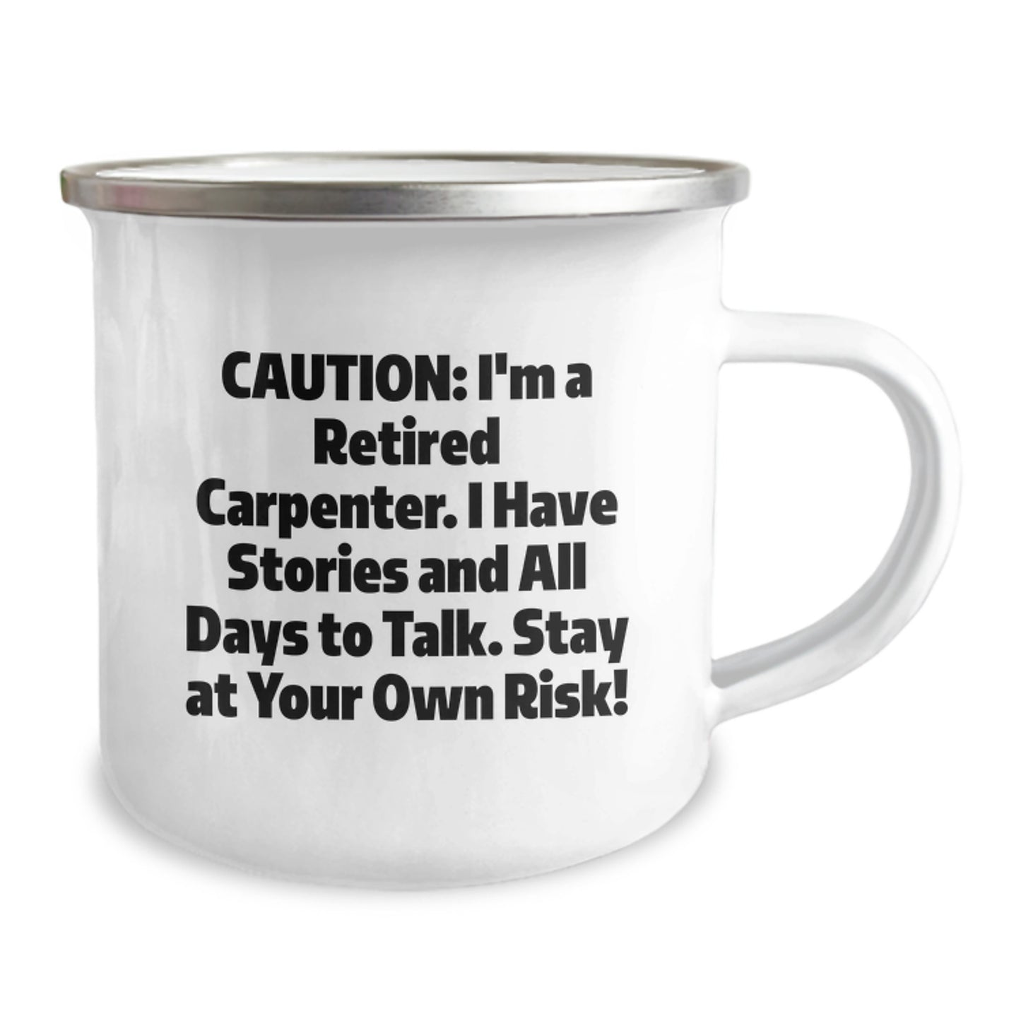 Funny Camping Mug Gifts from Men to Carpenter Friends and Coworkers on Birthday Unique Occasions Stay At Your Own Risk! - Image 2