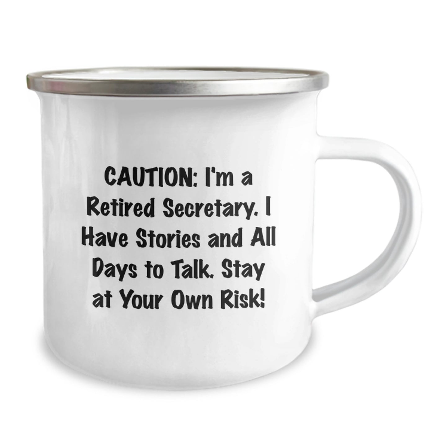 Funny Secretary Gifts for Her - Caution I'm A Retired Secretary, Camping Mug for Secretary, Birthday Unique Gifts from Friends - Image 2