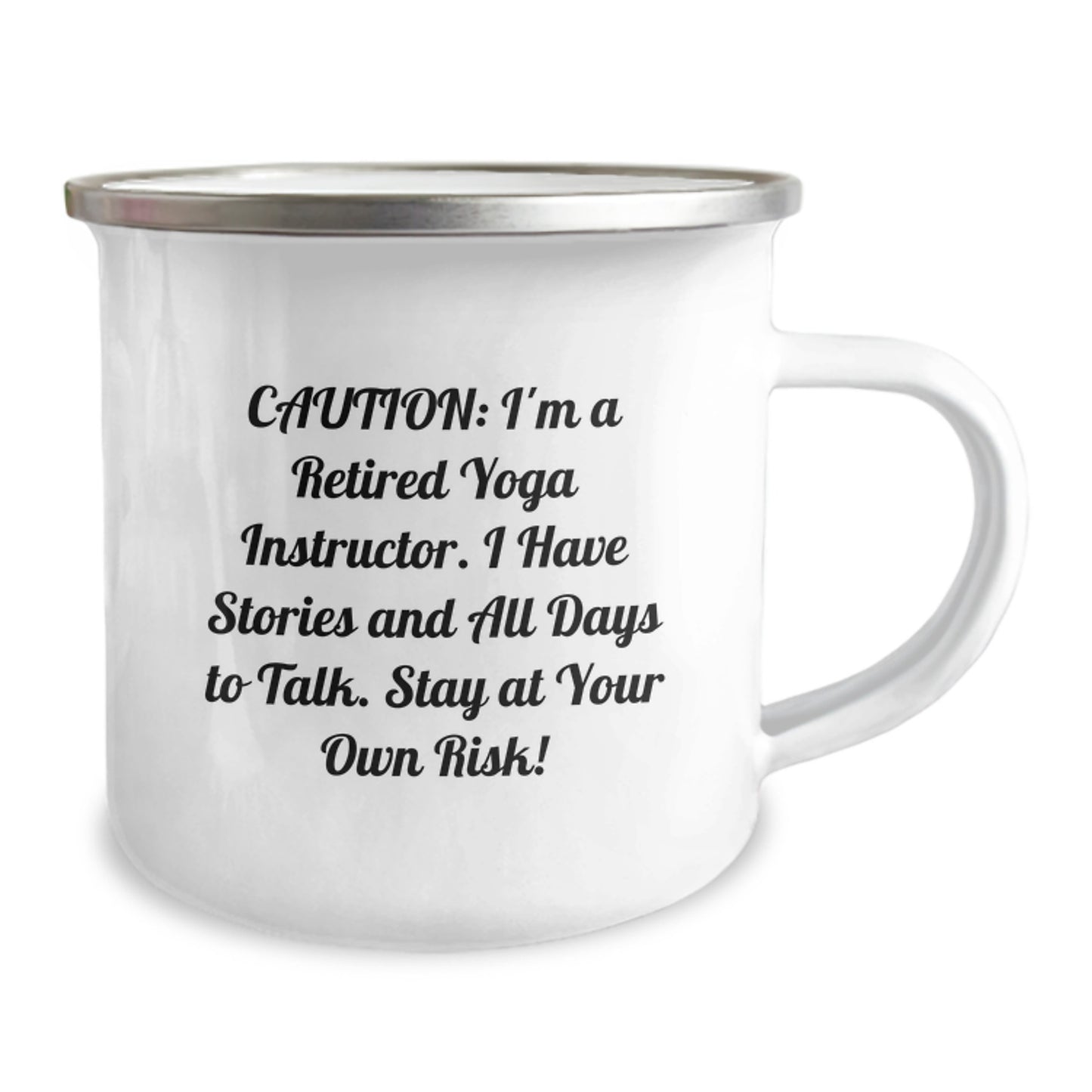 Funny Yoga Instructor Gifts from Friends - Camping Mug for Graduation Unique Gifts with Caution I'm A Retired Yoga Instructor - A Ideal Gift for Yoga Instructor Men or Women - Image 2