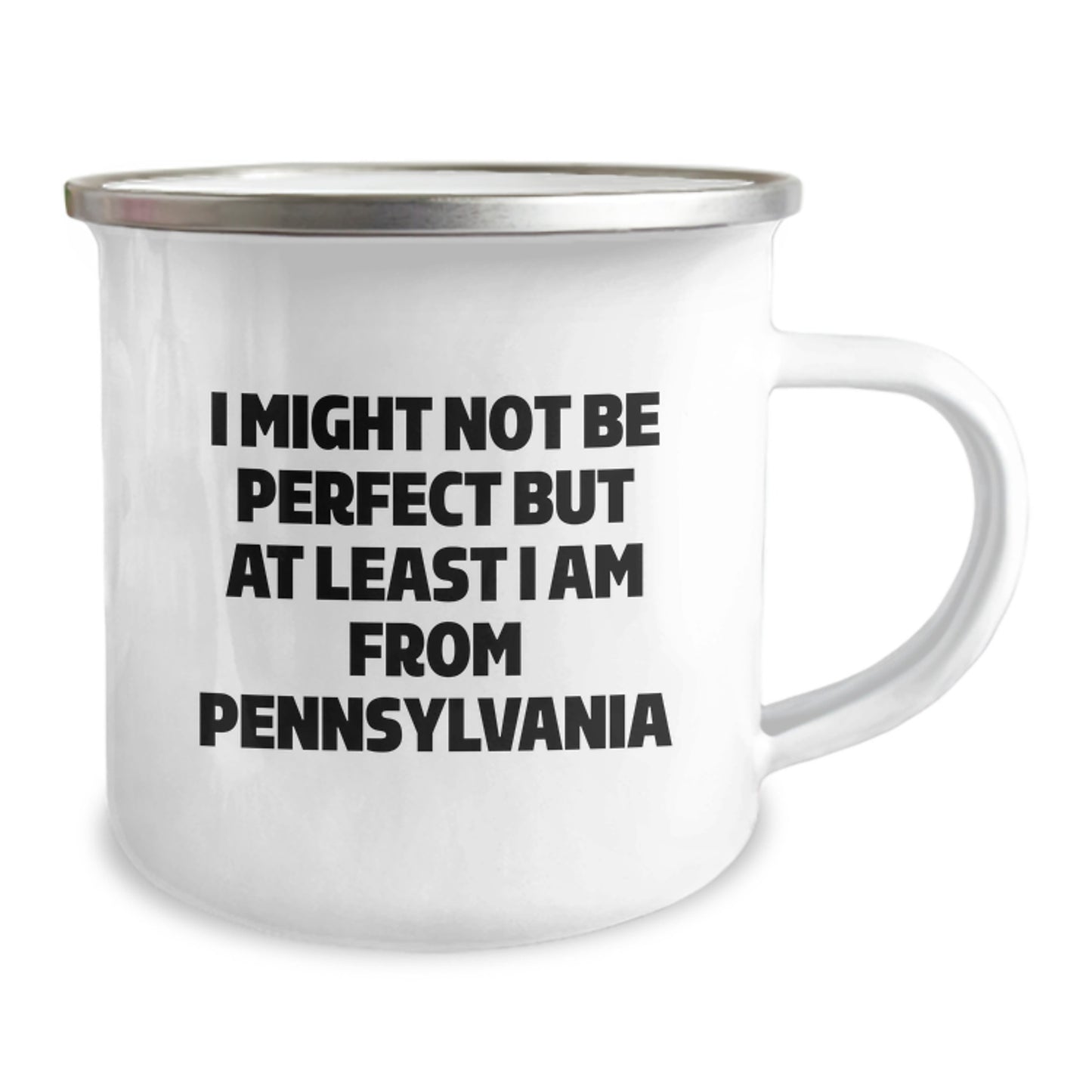 Pennsylvania Proud Camping Mug, Funny Quote Gifts from Friends for Graduation, 12 oz Stainless Steel with Enamel Finish - Image 2