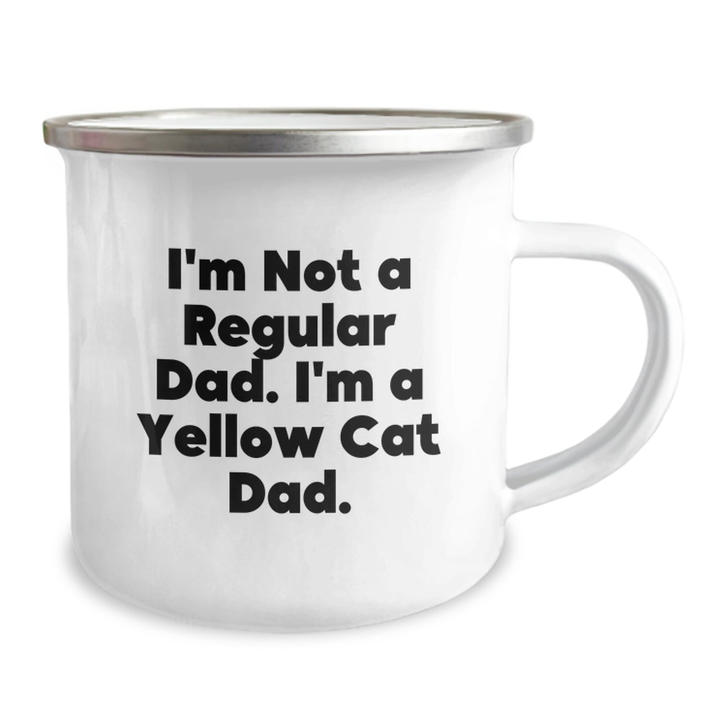 Funny Yellow Cat Gifts for Men, Yellow Cat Dad Graduation Unique Mug, 'I'm Not A Regular Dad. I'm A Yellow Cat Dad.' Camping Mug for Camping Lovers - Image 2