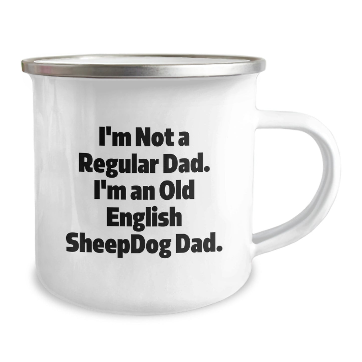 Funny Old English SheepDog Camping Mug Gifts for Dad Men Graduation Unique - Image 2