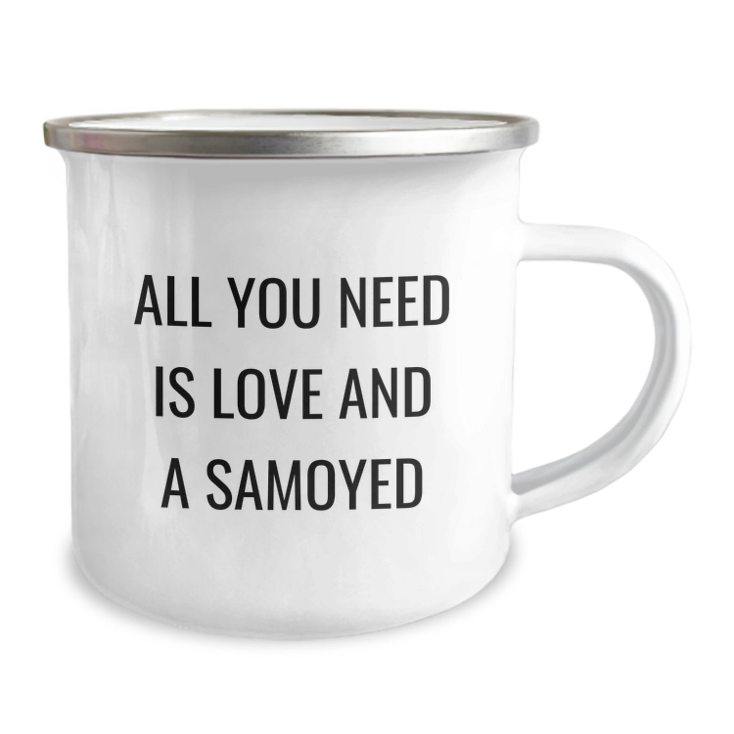 Funny Samoyed Dog Camping Mug Gifts from Friends and Family for Valentine's, Unique Love Quote, Stainless Steel with Enamel Finish, 12 oz - Image 2