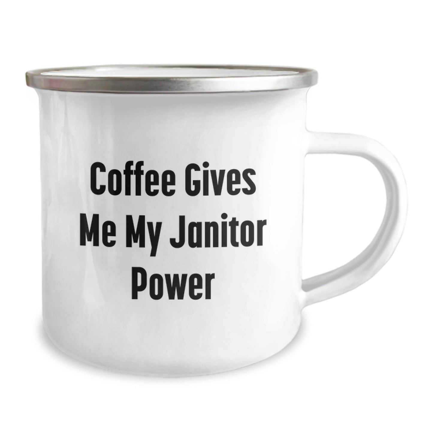 Funny Janitor Gifts for Men, Camping Mug with Graduation Unique Gifts, 'Coffee Gives Me My Janitor Power, Janitor Humor Mug, Janitor Enthusiast Gifts, Gifts from Family - Image 2