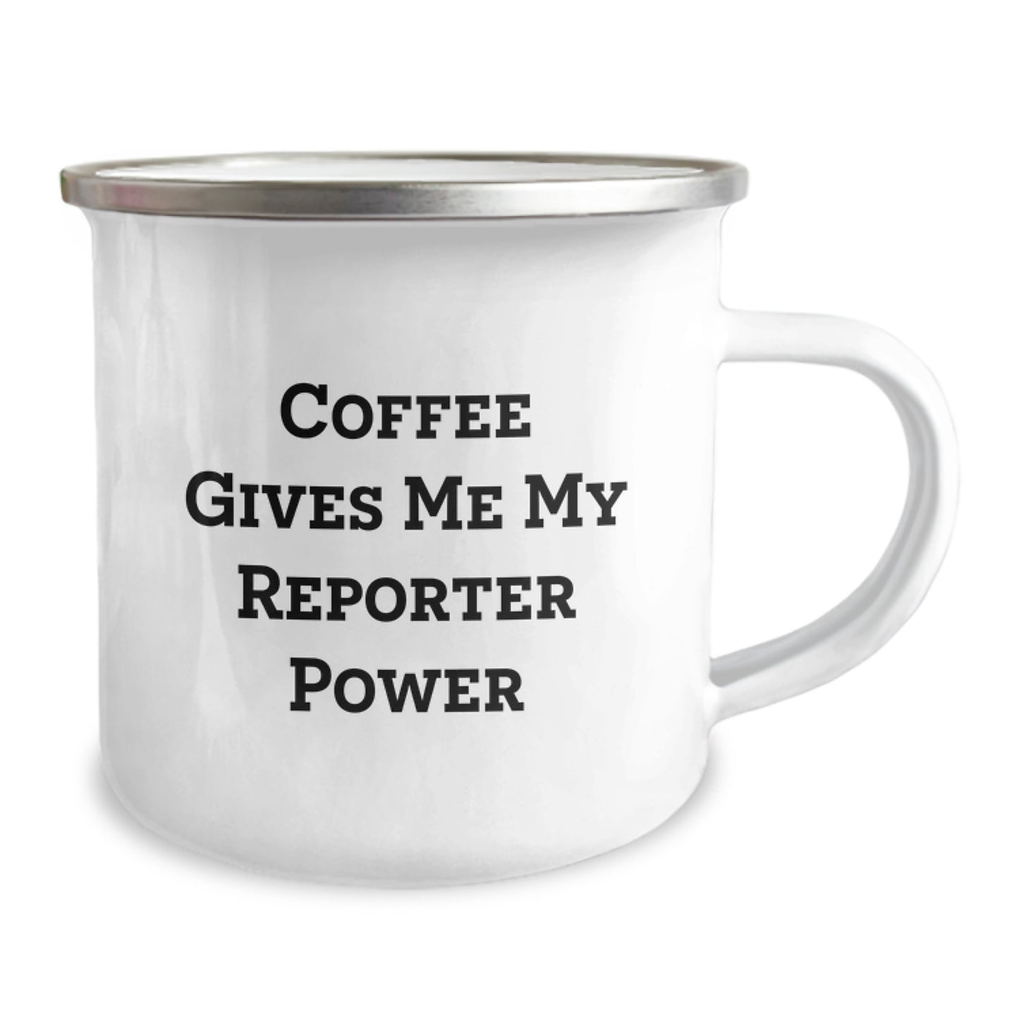 Funny Reporter Gifts for Men, Graduation Unique Gifts from Friends, Camping Mug with Coffee Quote - 'Coffee Gives Me My Reporter Power' - Image 2