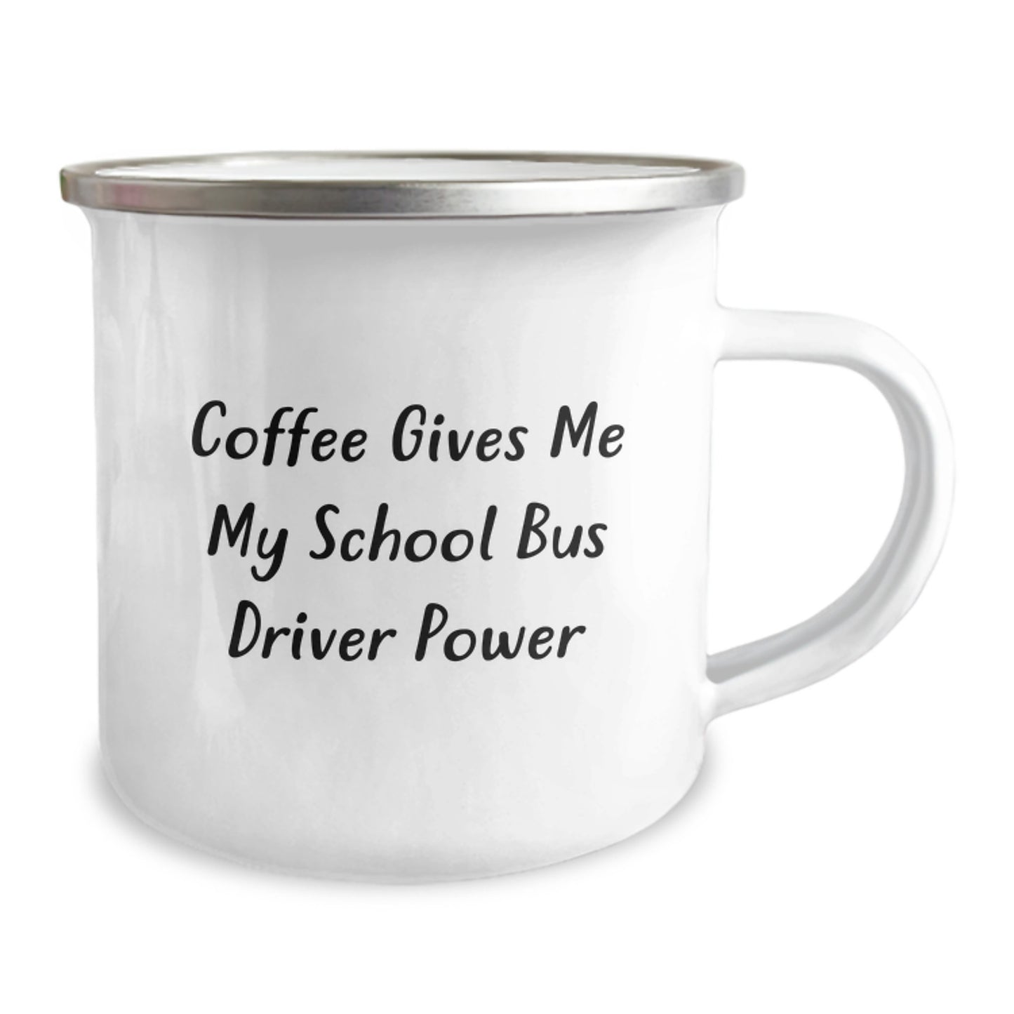 Funny School Bus Driver Gifts for Christmas - 'Coffee Gives Me My School Bus Driver Power' Camping Mug - Unique Present for School Bus Driver Friends and Family - Gifts from Friends - Image 2