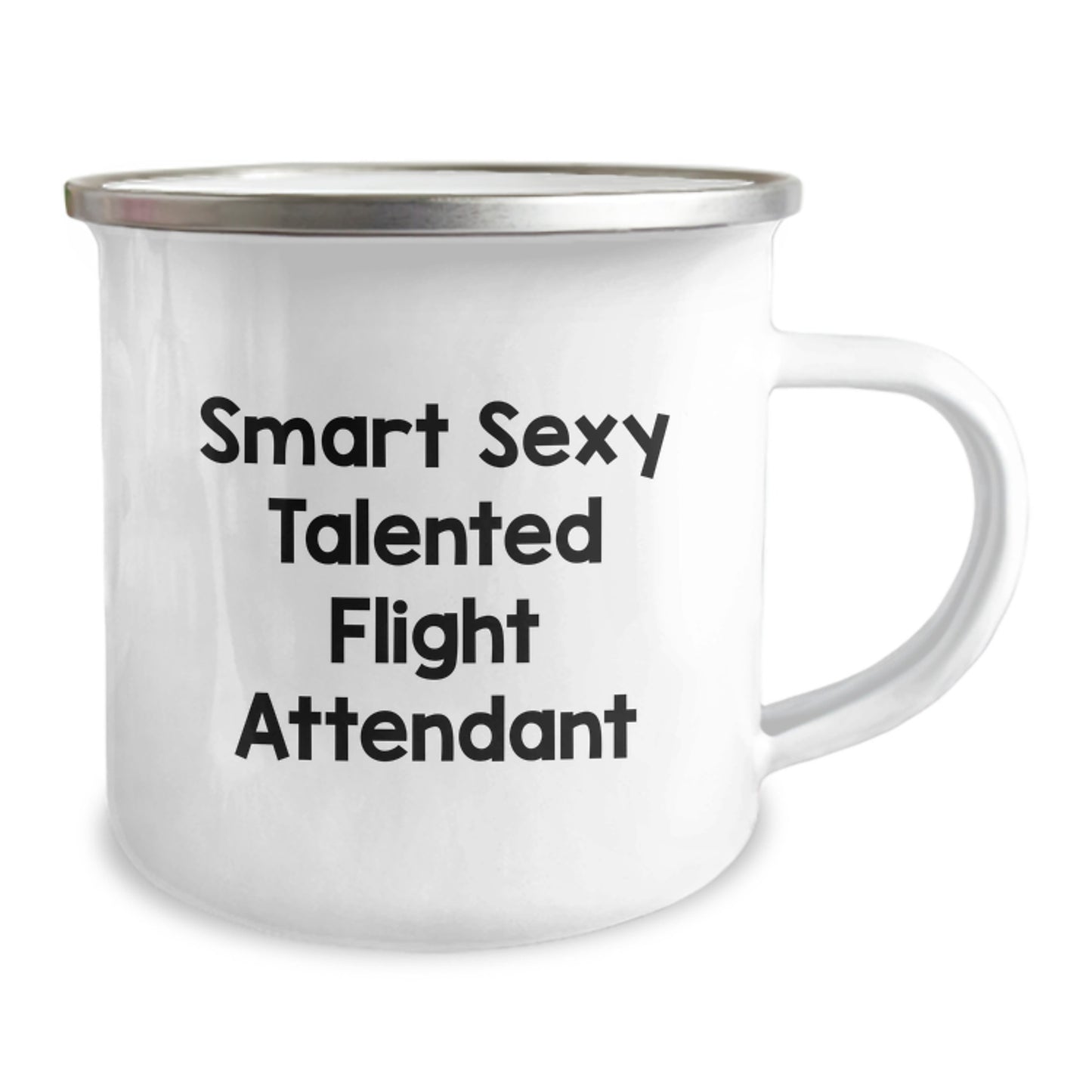 Funny Flight Attendant Gifts from Friends - Smart Sexy Talented Flight Attendant Valentine's Unique Gifts for Flight Attendant Camping Mug - Image 2