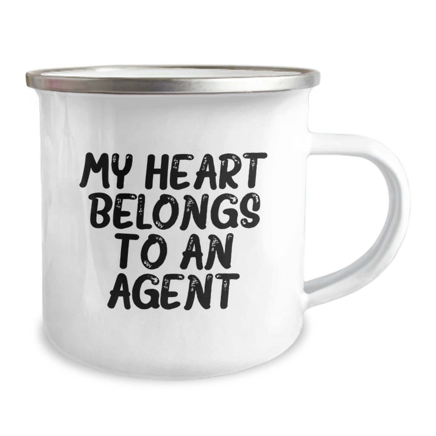 Funny Agent Camping Mug, Unique Valentine's Gifts, 'My Heart Belongs To An Agent', Gifts from Men, Women, Friends, Family to Agent, Men, Women, Friends, Coworkers, Family - Image 2