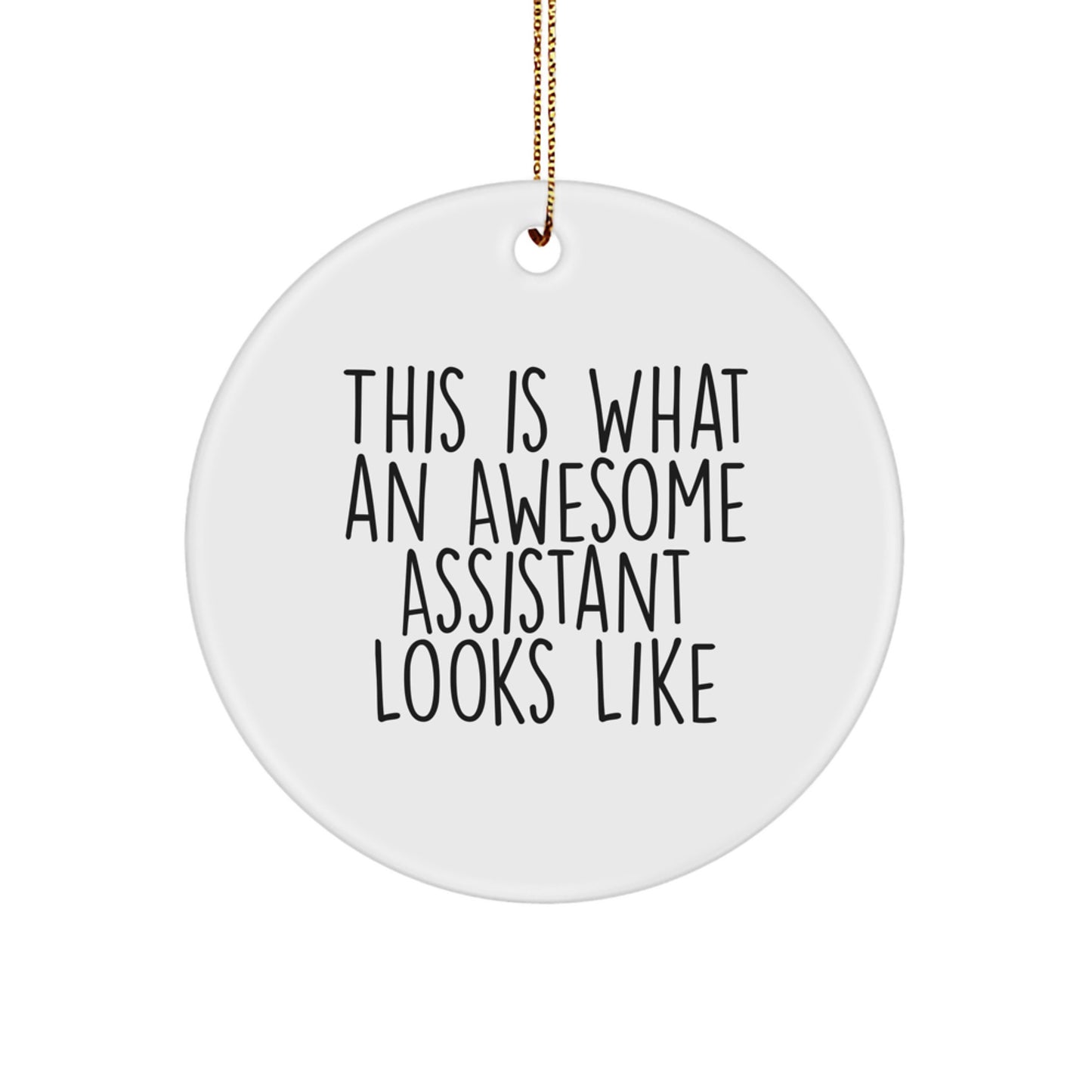 Funny Quotes Assistant Circle Ornament Gifts from Men or Women, Christmas Unique Accessories for Assistant Friends or Family - Image 1