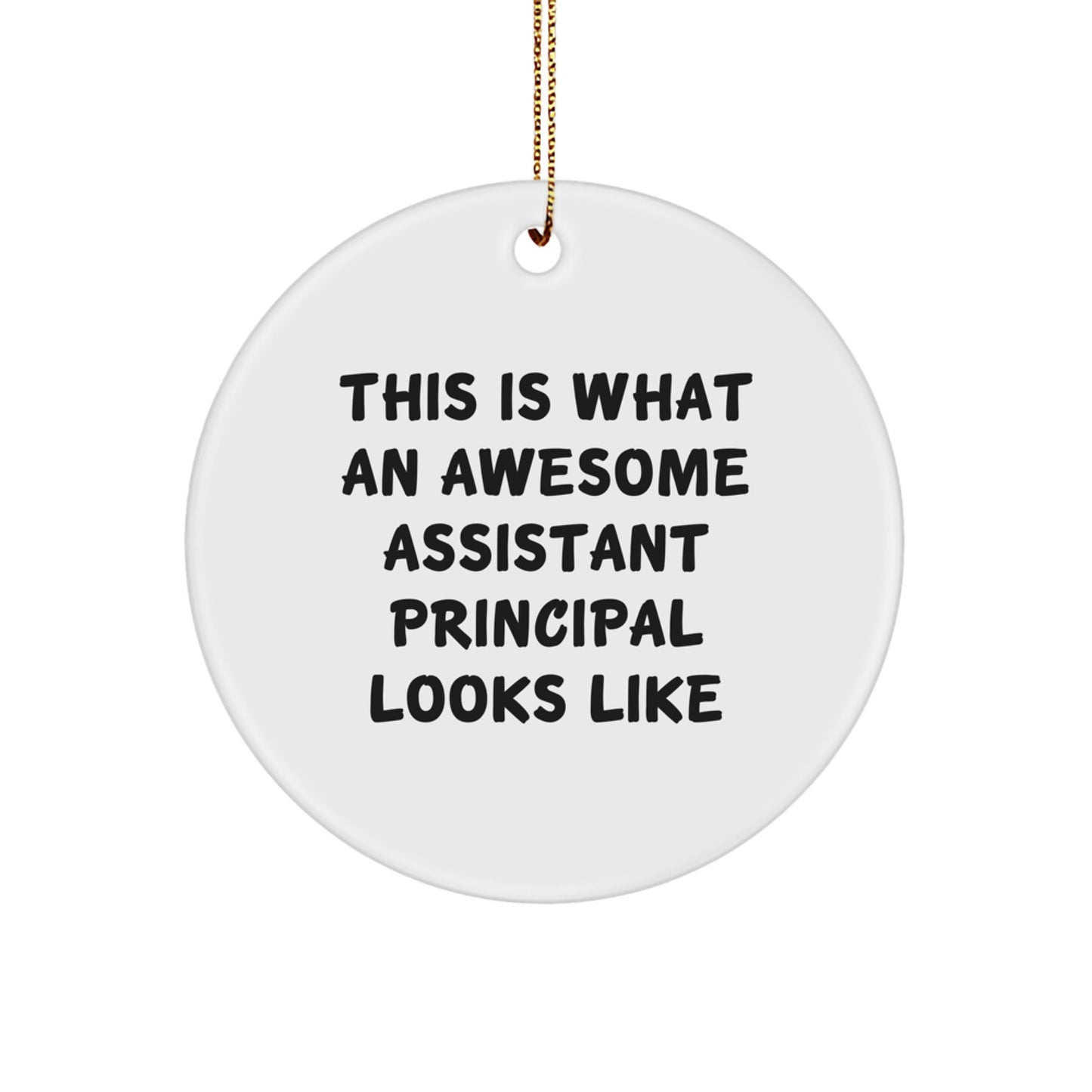 Funny Gifts from Friends for Assistant Principal Christmas Unique Circle Ornament - This Is What An Awesome Assistant Principal Looks Like - Image 1