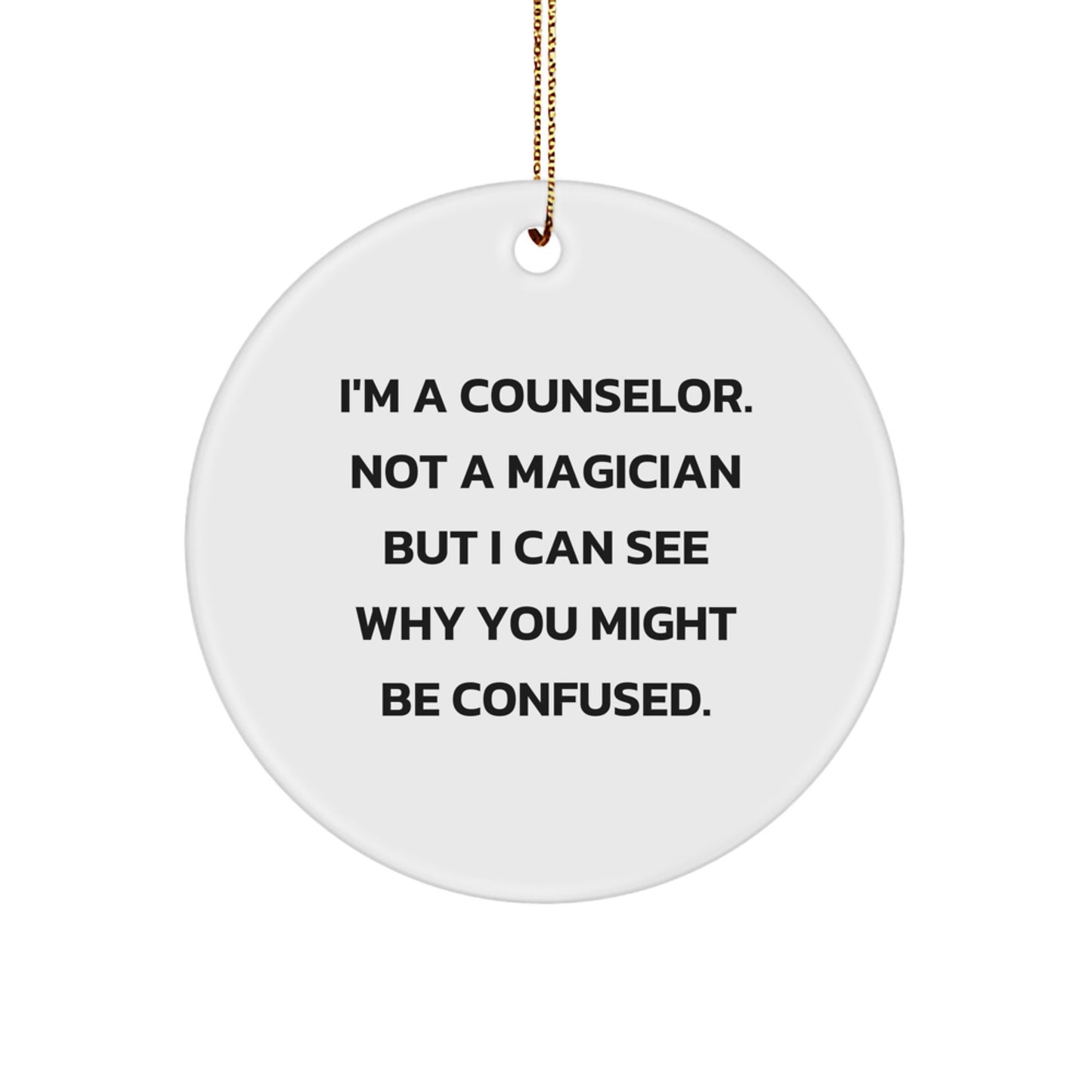 Cute Counselor Gifts for Coworkers Men Friends Family - Christmas Unique Ornaments for Home Office Desk - Image 1