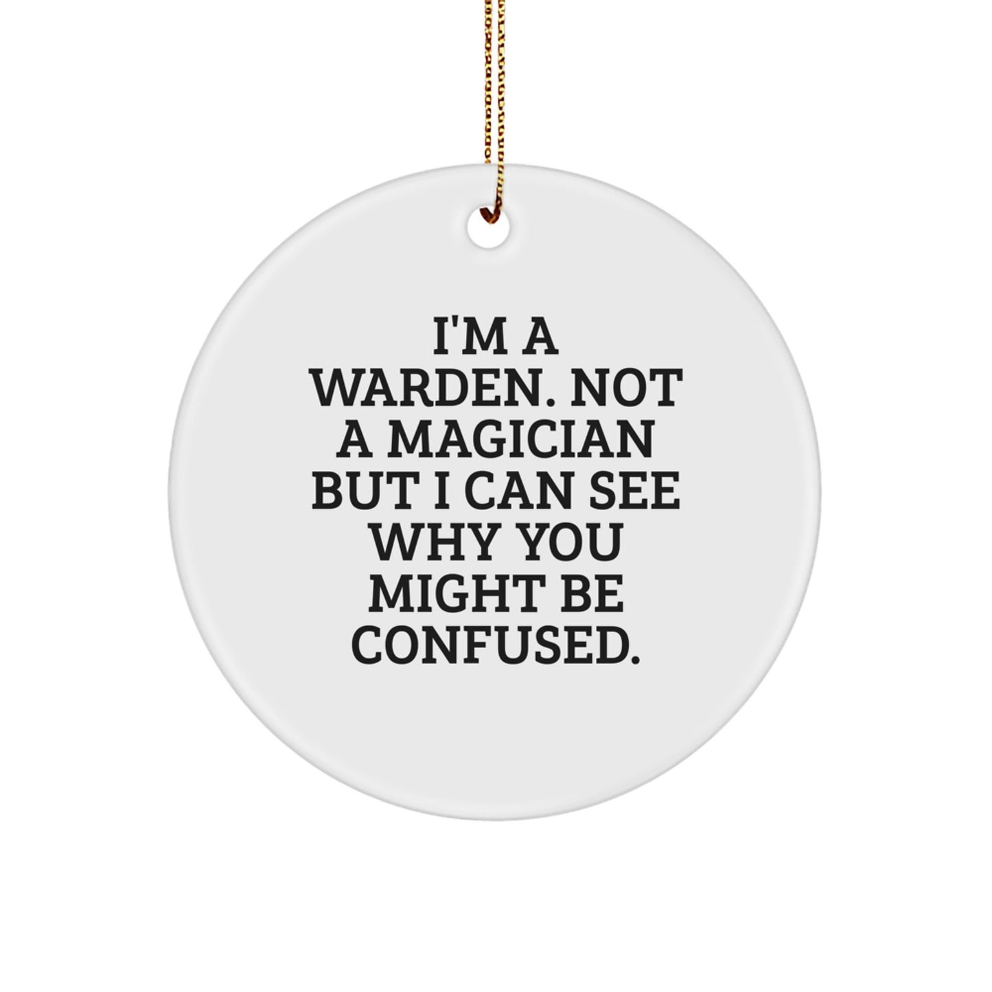 Christmas Unique Gift Warden Circle Ornament for Her Present Bright White - Image 1