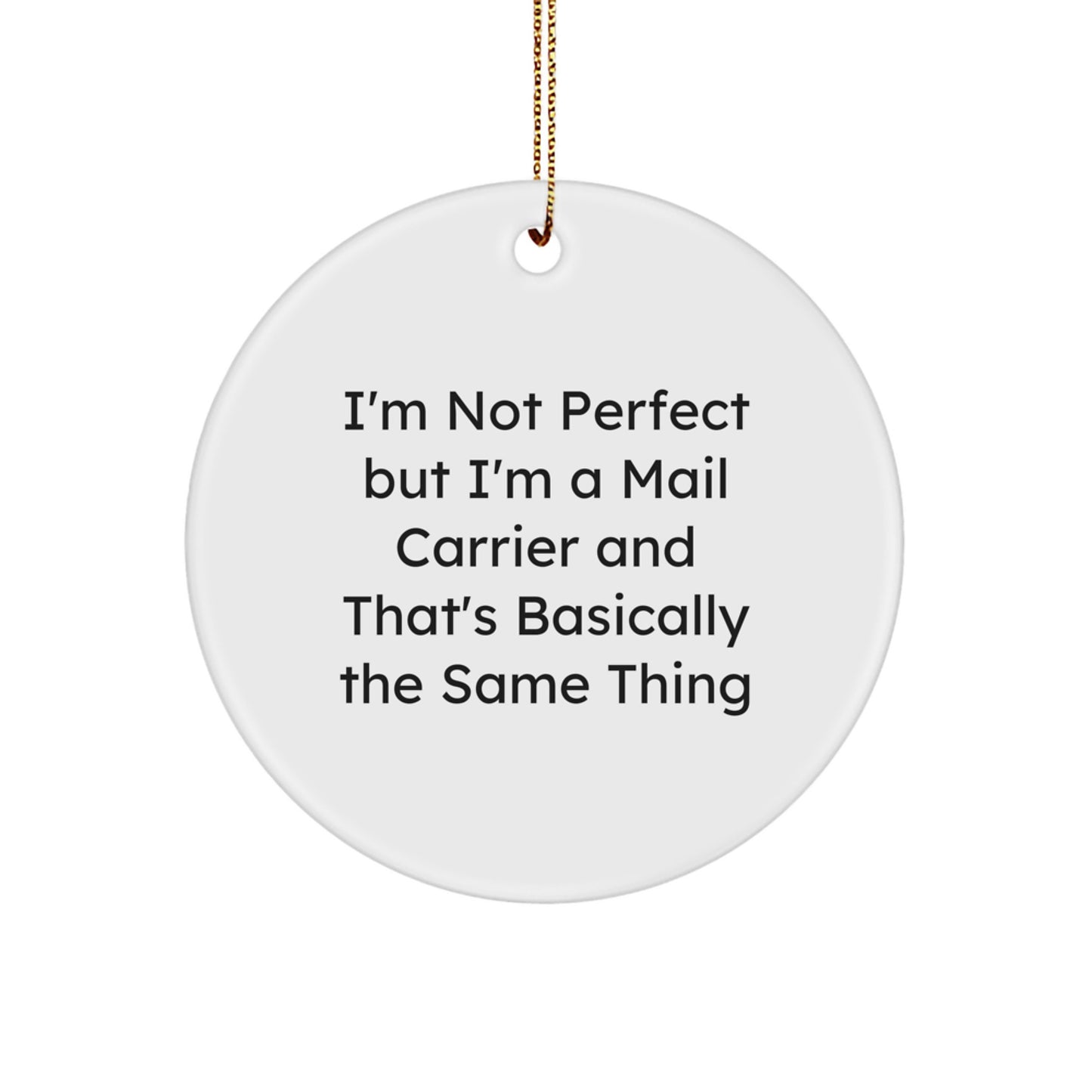 Mail Carrier Circle Christmas Ornament Idea for Coworkers Gift - Image 1