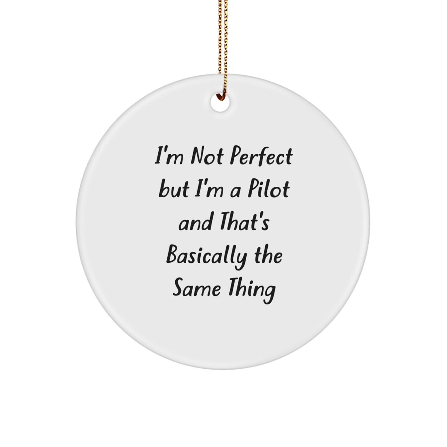 Favorite Pilot Circle Ornament Christmas Gift for Kids - Image 1