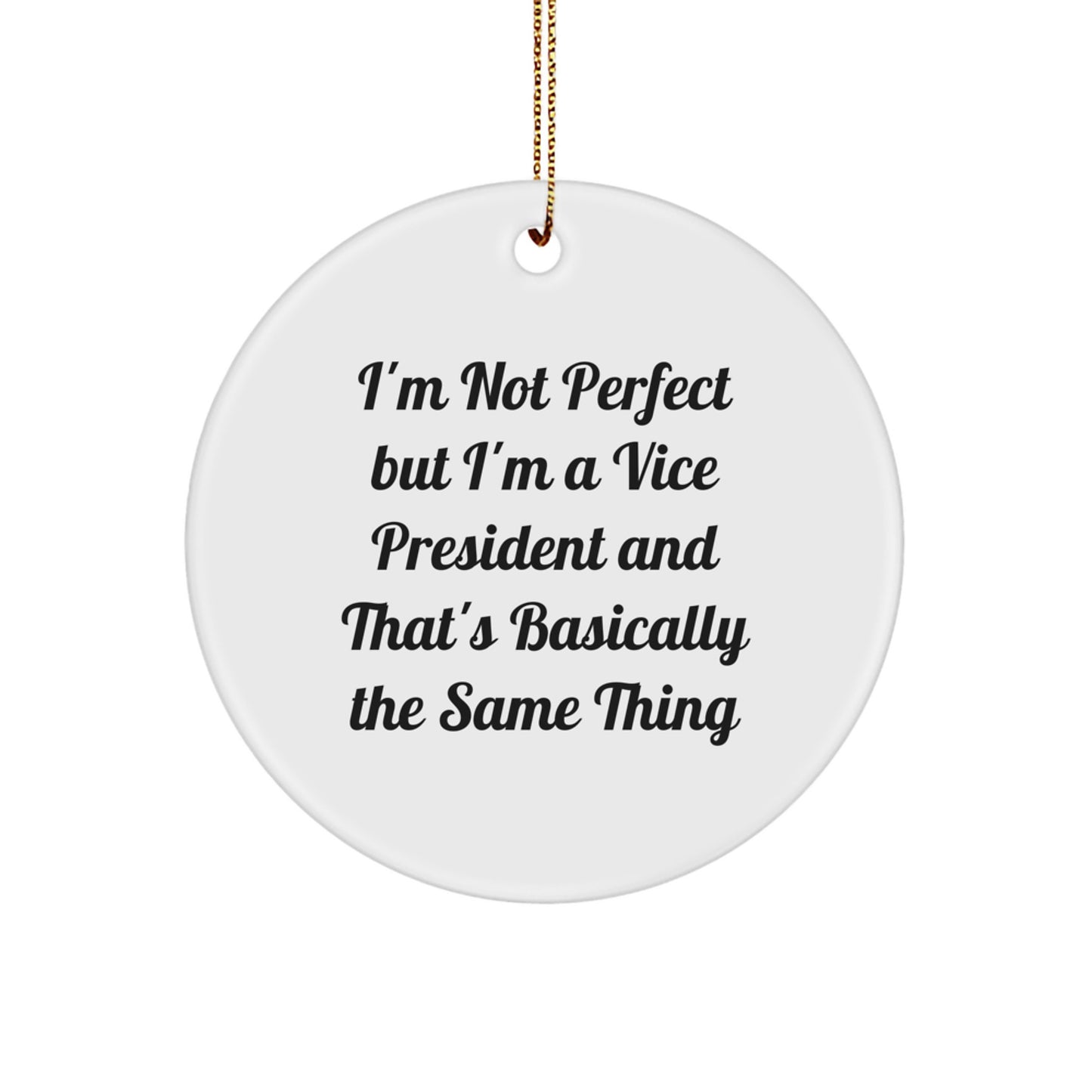 Christmas Gift for Teens Vice President Surprise White Ornament - Image 1