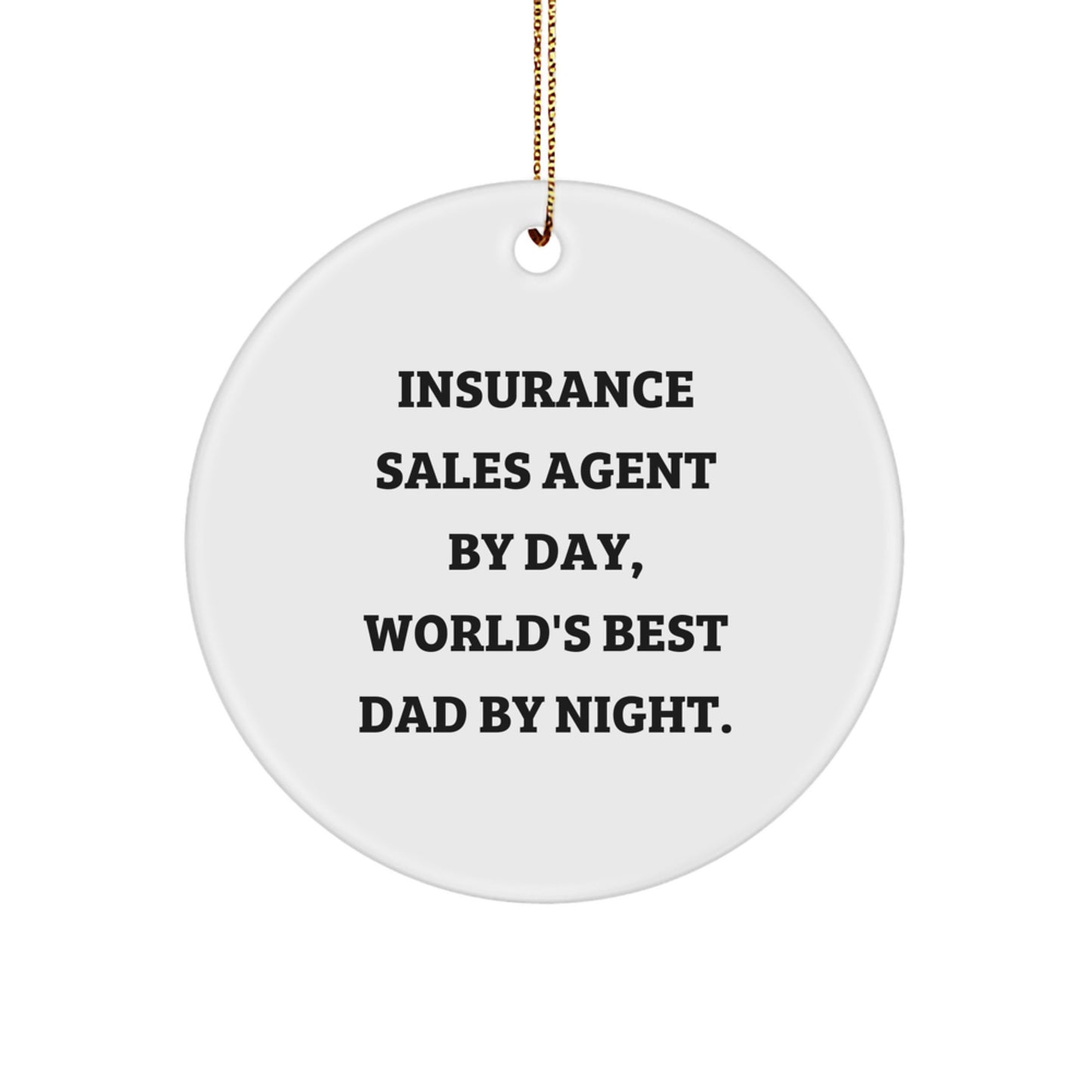 Insurance Sales Agent Circle Ornament Idea for Coworkers Christmas Gift - Image 1