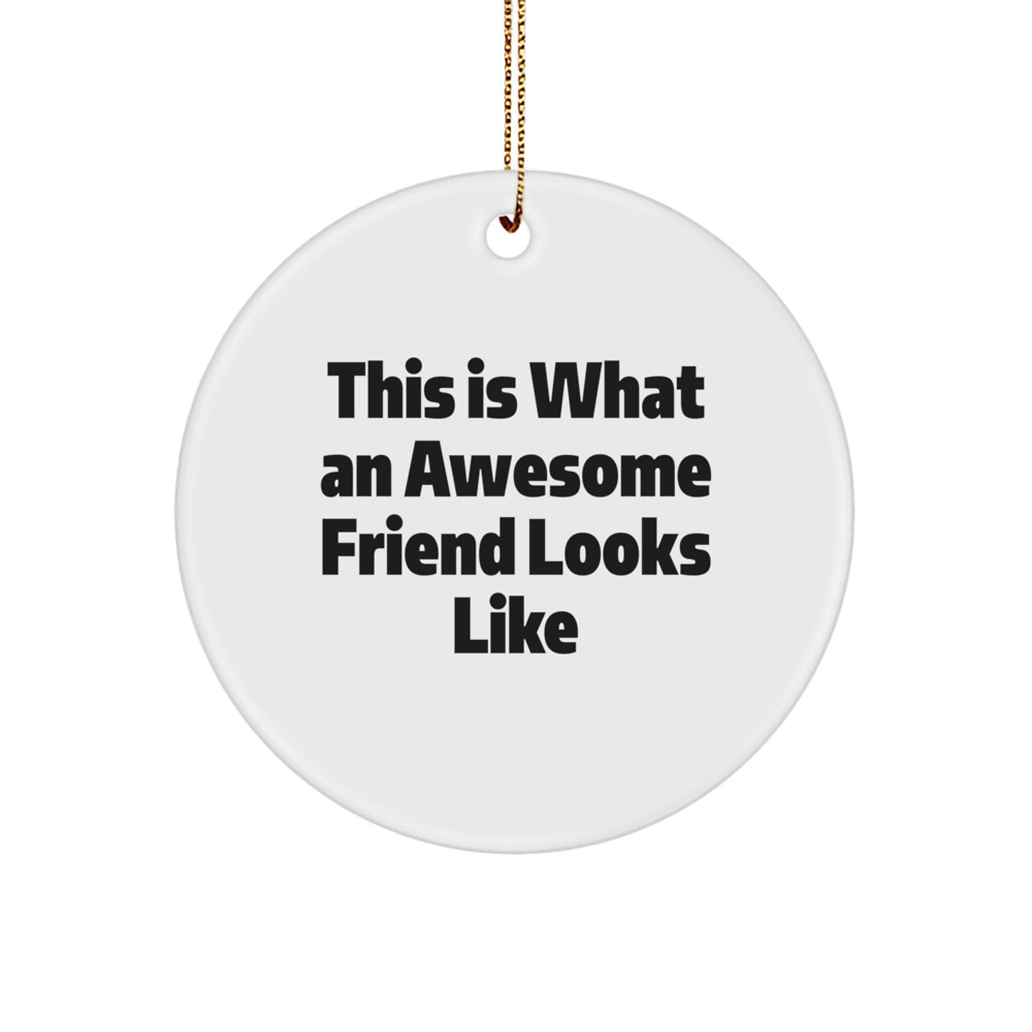Funny Friend Circle Ornament, Gifts from Friends for Friends, This Is What An Awesome Friend Looks Like, Christmas Unique Gifts for Men, Women, or Coworkers - Image 1