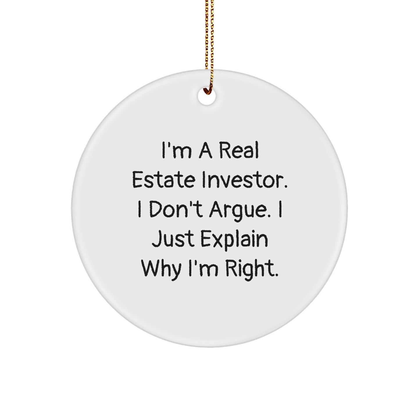 Real Estate Investor Circle Ornament Memento for Teens Christmas Gift - Image 1