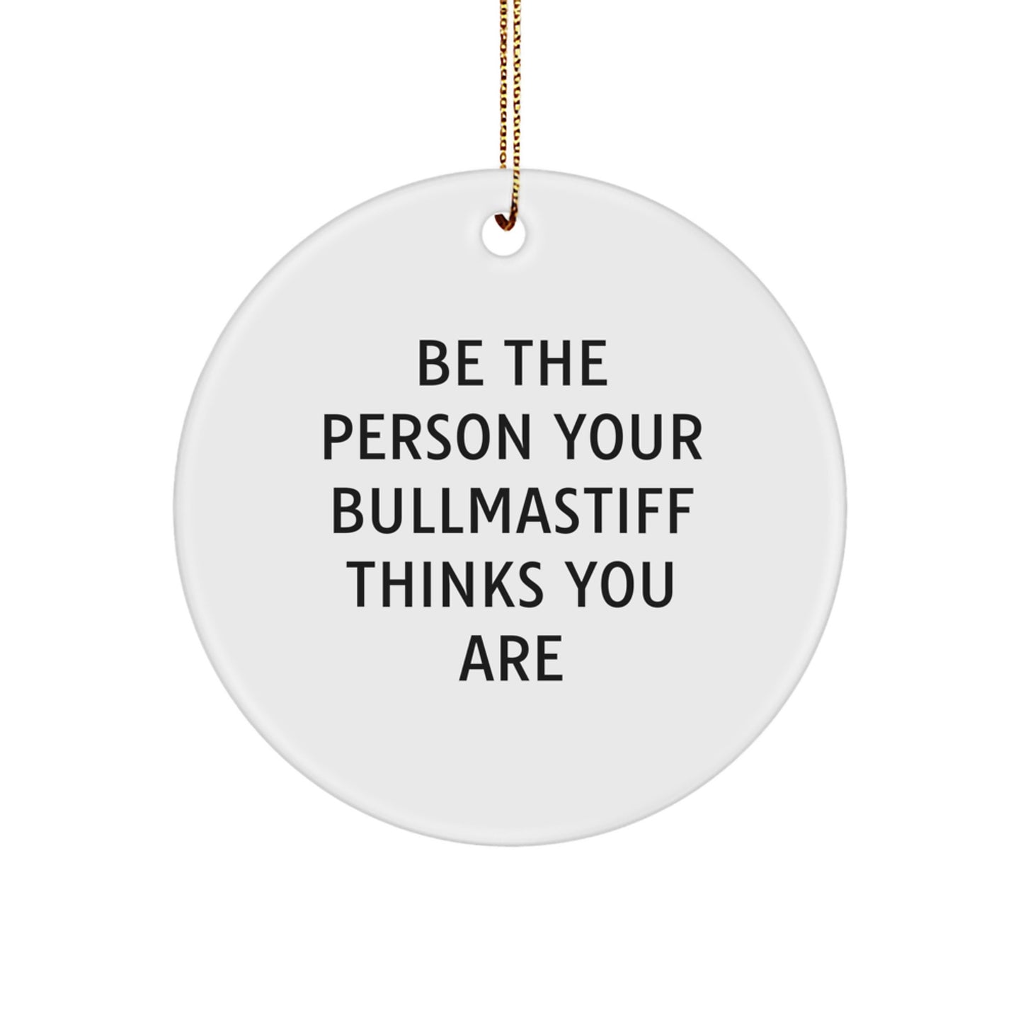 Bullmastiff Dog Christmas Unique Gift Ideas Gifts from Family for Bullmastiff Dog Owners Bullmastiff Dog Love Circle Ornament - Image 1
