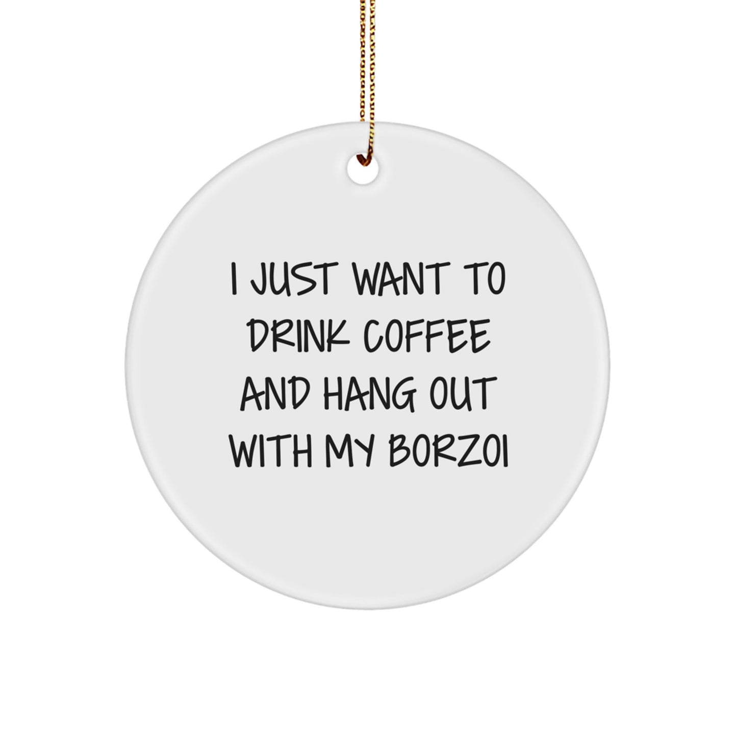 Funny Borzoi Dog Gifts from Friends for Men and Women - Christmas Unique Circle Ornament - Image 1
