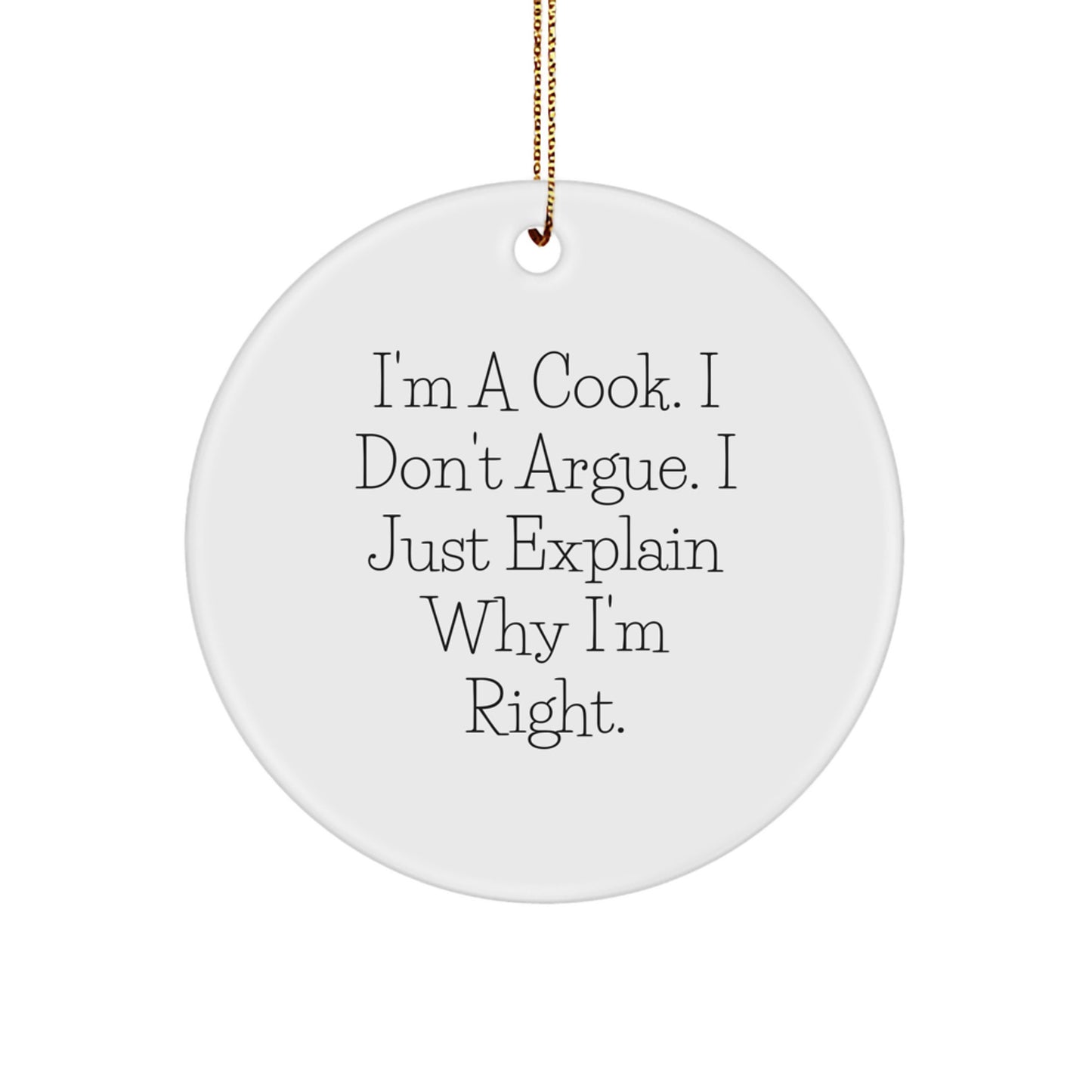 Cook Circle Ornament Keepsake for Him Christmas Gift Humor Delight - Image 1
