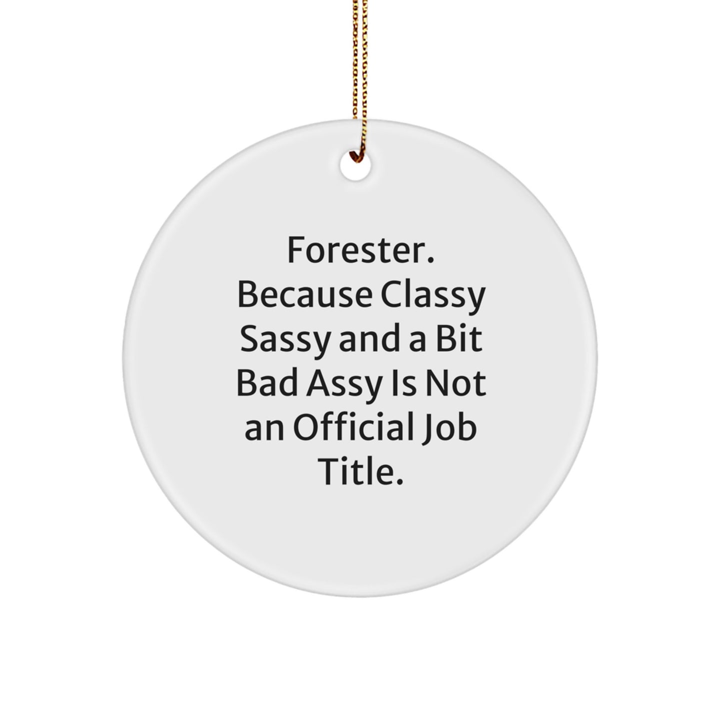 Christmas Gift Forester Circle Ornament for Her Present - Image 1