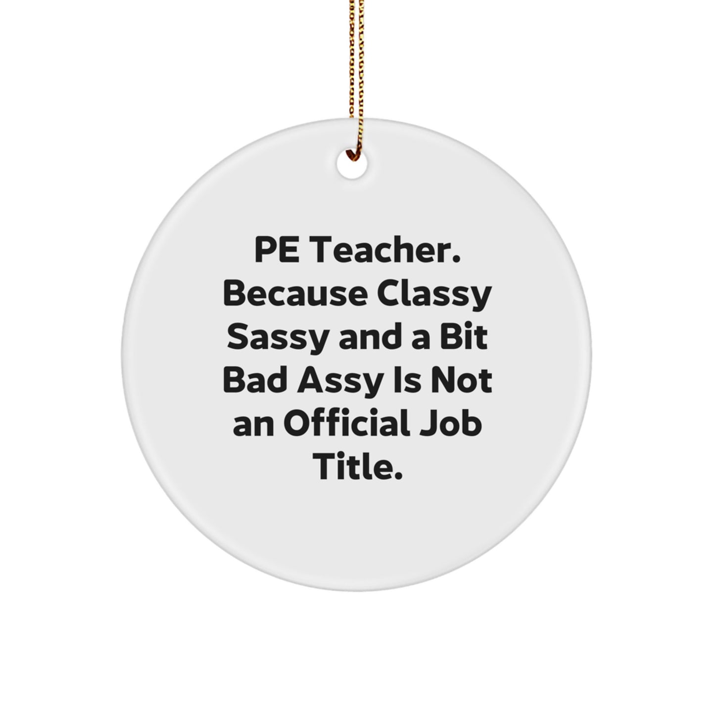 A Funny PE Teacher Gift for Christmas - Gifts from Friends to PE Teachers, PE Teacher Circle Ornament, PE Teacher Decor - Image 1
