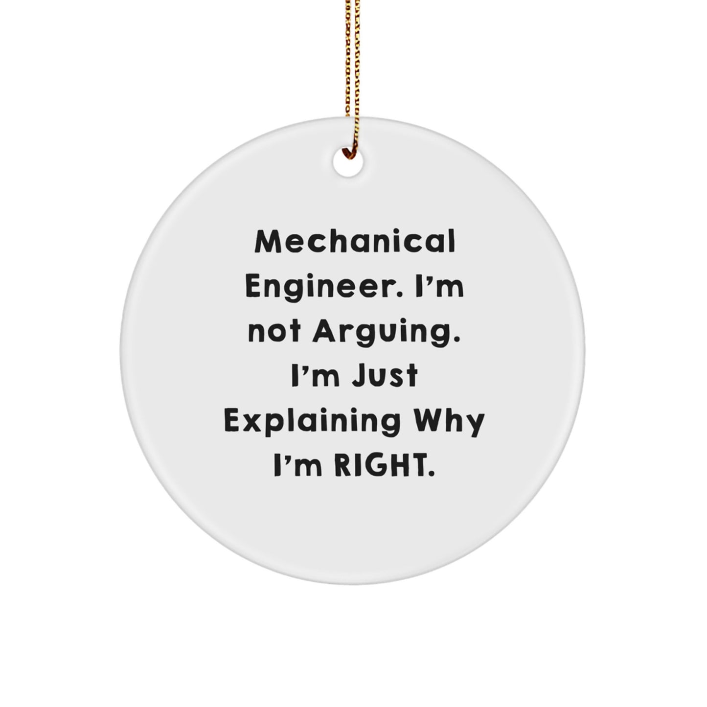 Funny Mechanical Engineer Gifts from Friends, Circle Ornament with Christmas Humor, Perfect for Men, Unique Mechanical Engineer Christmas Unique Gifts - Image 1