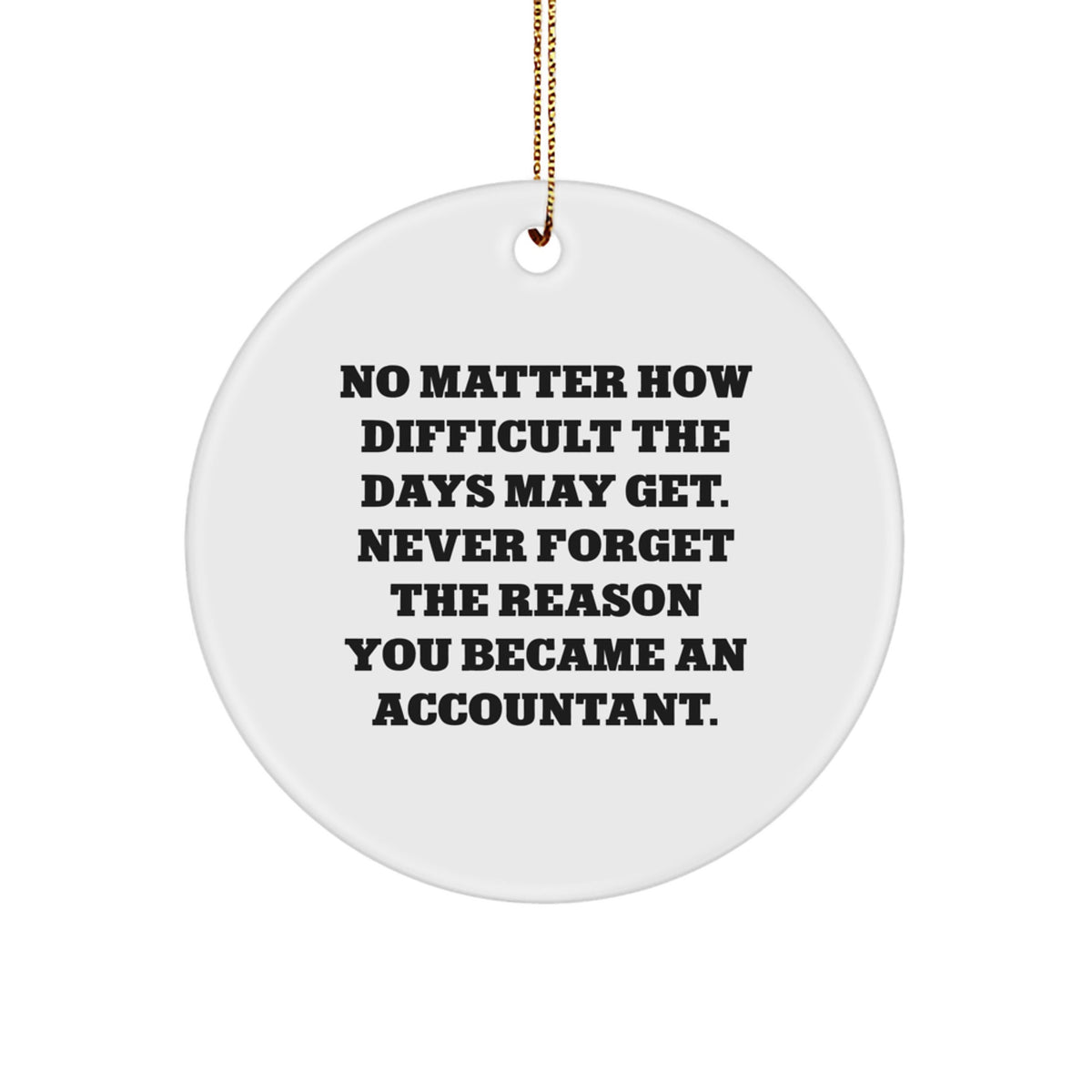 Inspirational Accountant Gifts from Friends and Family - Christmas Unique Circle Ornaments with Funny Quote - Image 1