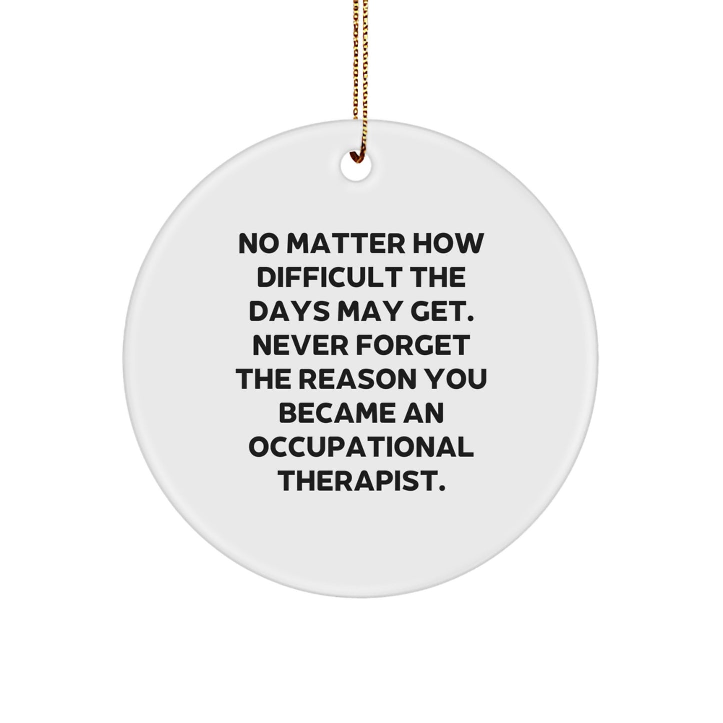 Occupational Therapist Christmas Unique Gifts from Co-workers, Unique Circle Ornament, Inspirational Quote - Never Forget The Reason - Image 1